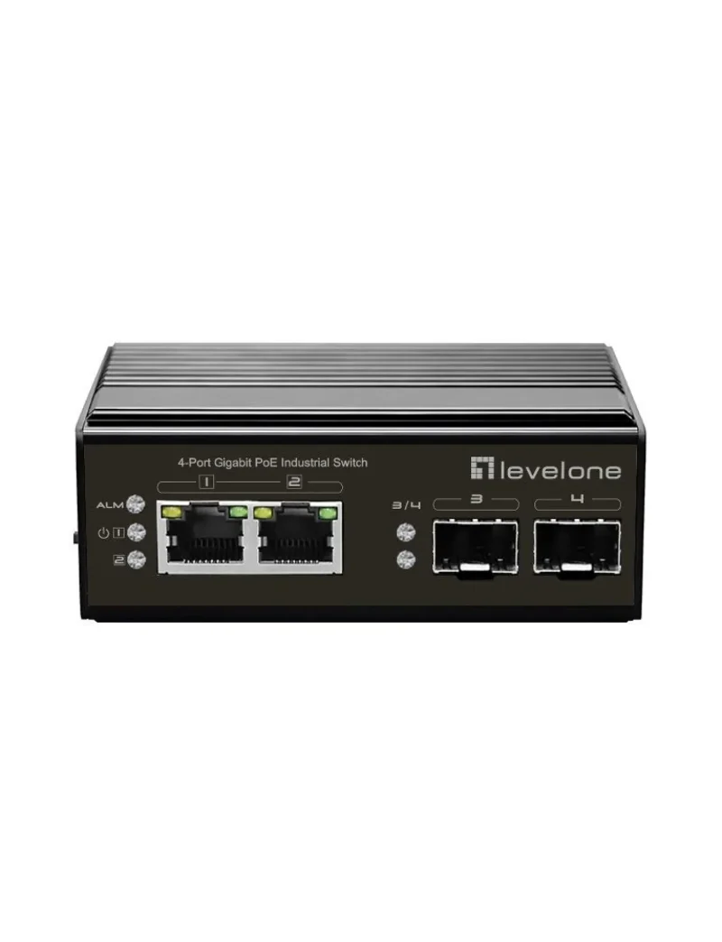 4-Port-Gigabit-PoE-Industrie-Switch Hutschiene, -40 °C bis 75 °C