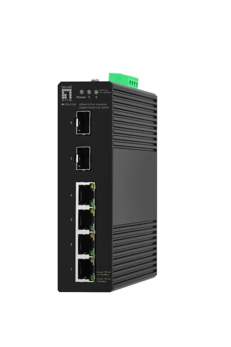 Hilbert 6-Port Industrie Gigabit 4 x RJ45 2x SFP