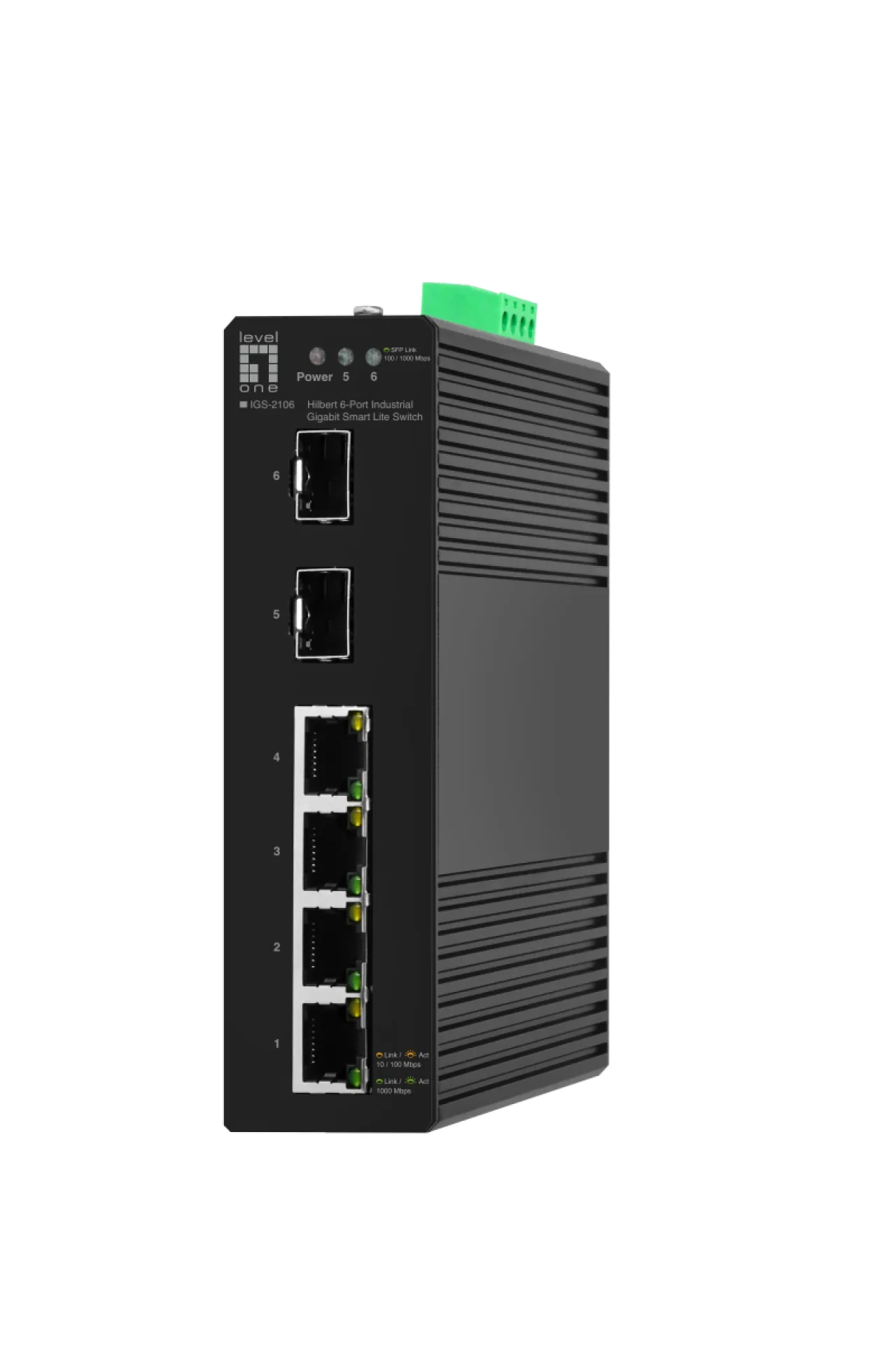 Hilbert 6-Port Industrie Gigabit 4 x RJ45 2x SFP