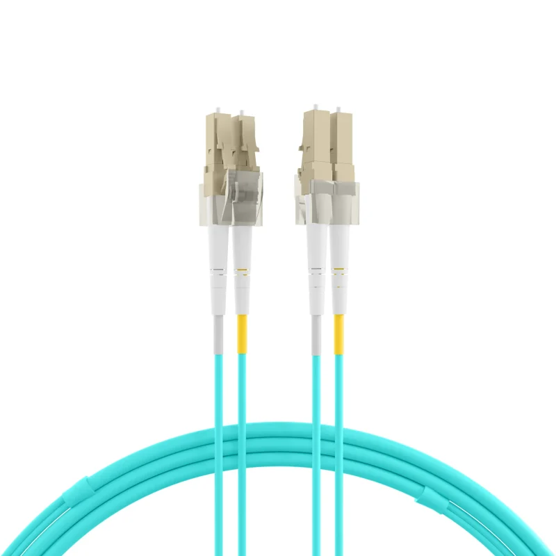 INFRALAN® Duplex Patchkabel Flat-Twin LC-LC OM3 5m LSZH 3x5mm aqua