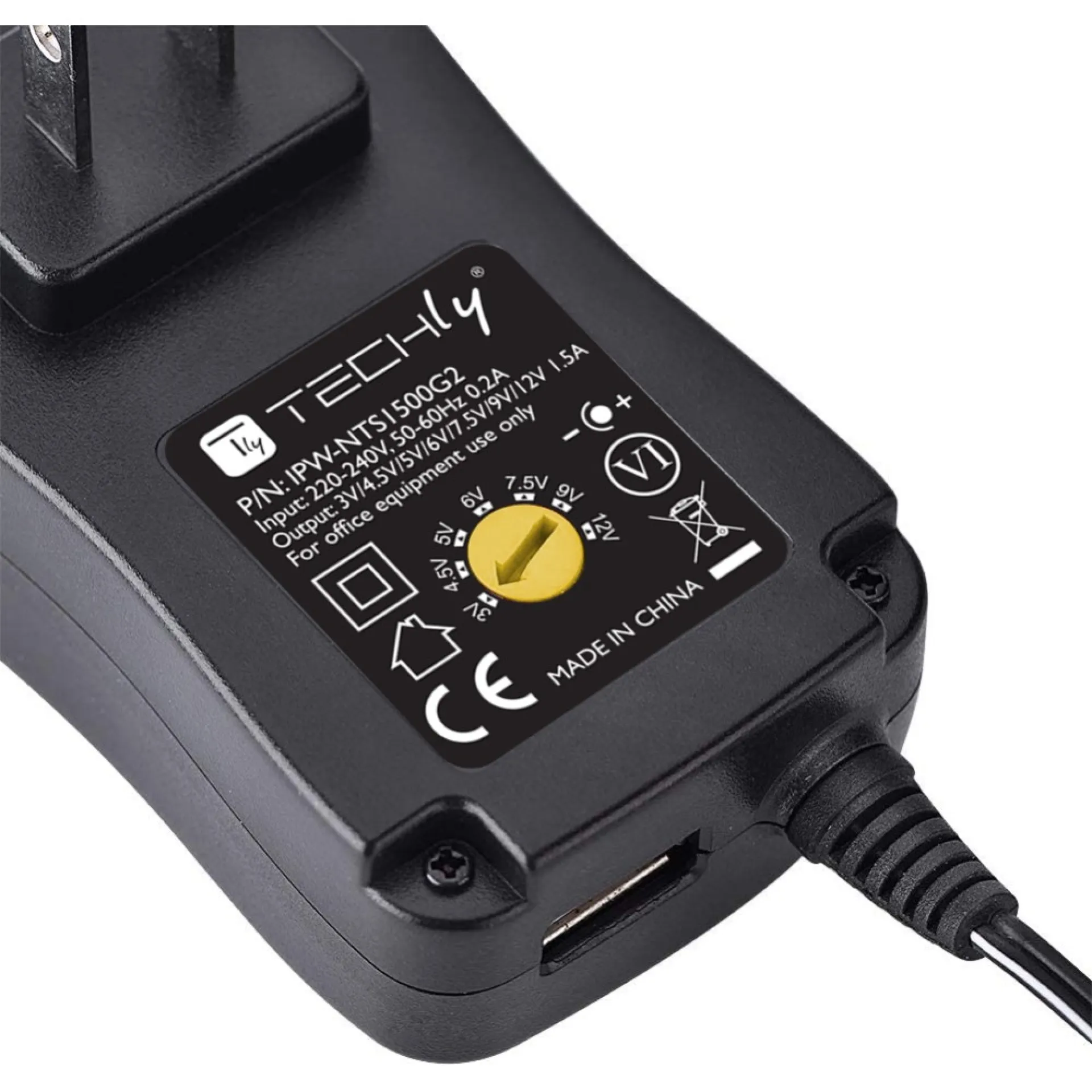 Einstellbares Universalnetzteil 18W AC/DC 3V-12V 1 mit 6 DC-Steckern 1A USB-Anschluss – Bild 4