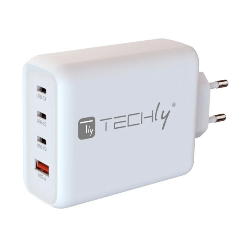 Techly GaN Ladegerät 3x USB-C und 1x USB-A