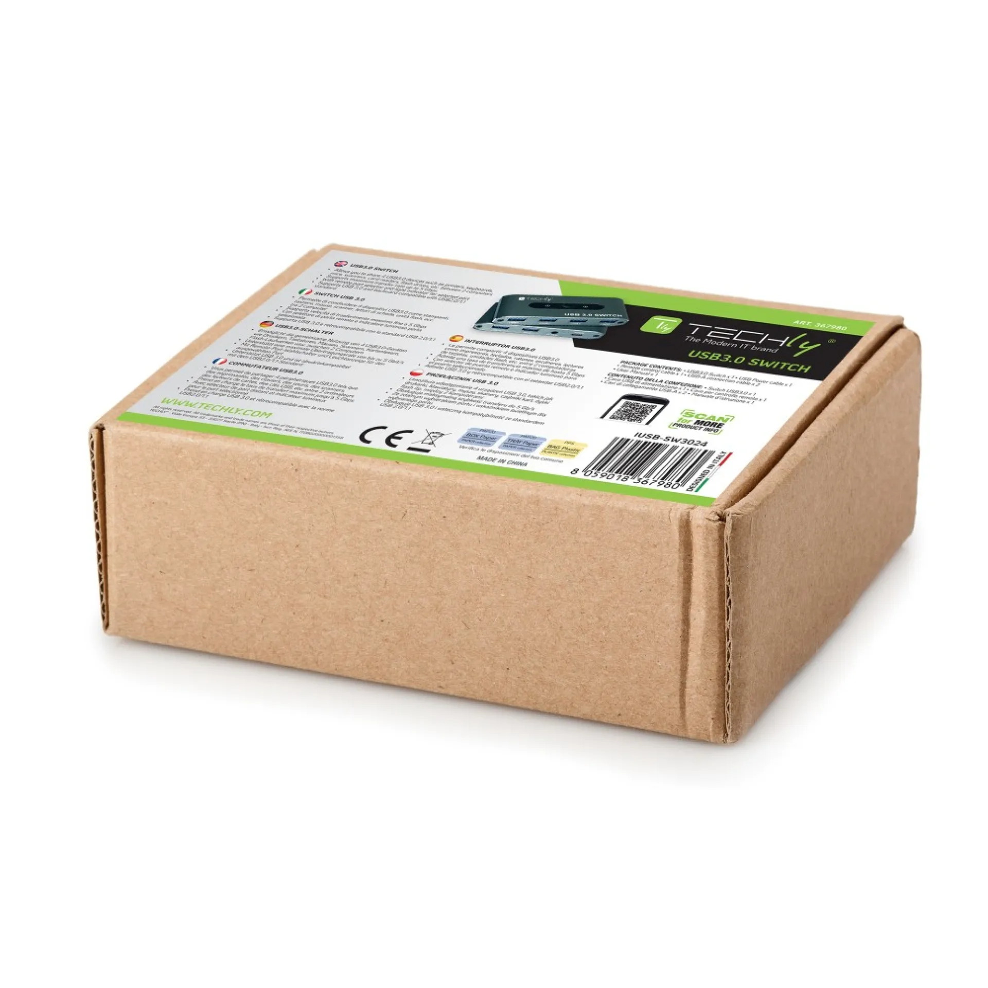 Techly USB 3.0 Switch 2 PC Eingänge 4 PC Ausgänge – Bild 4