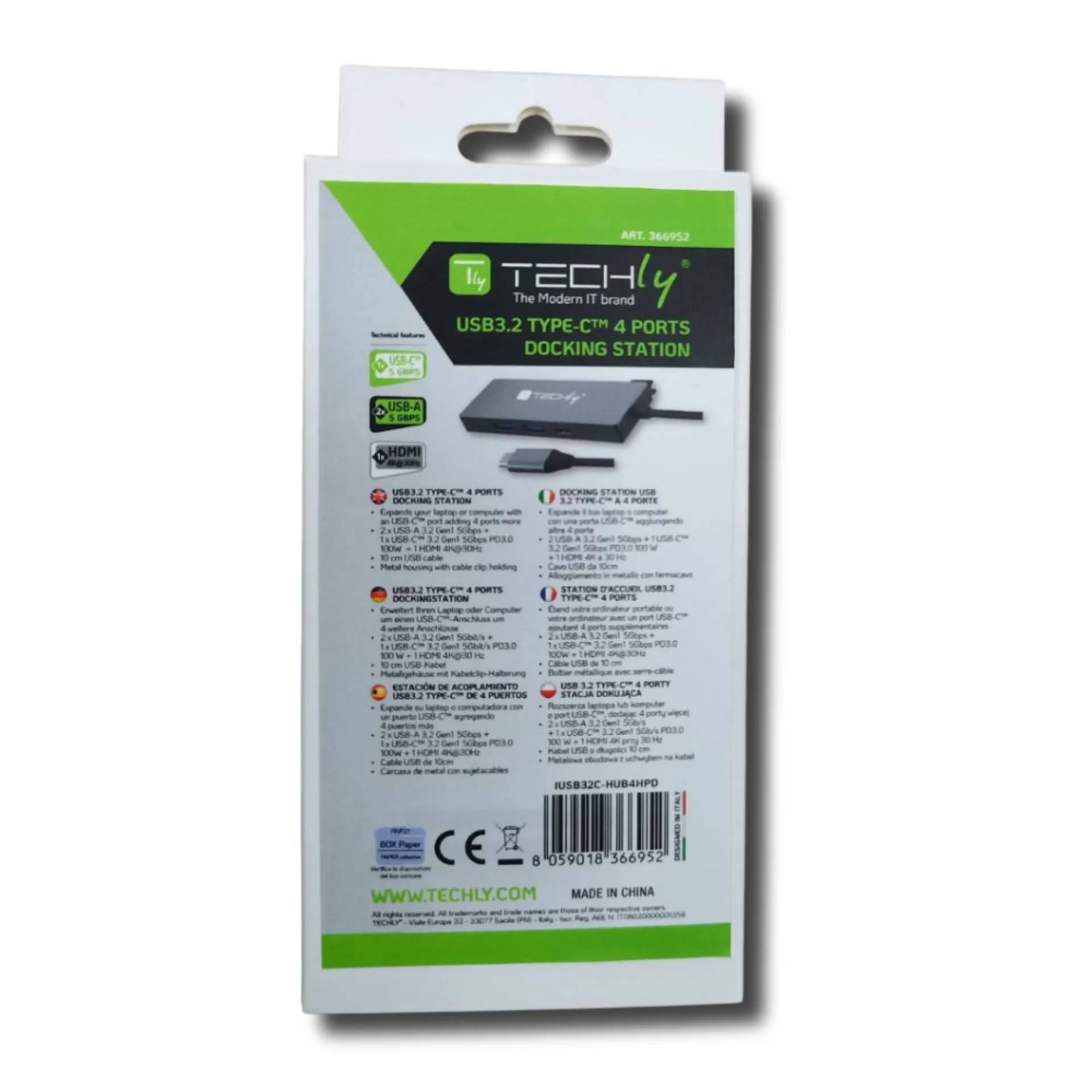 Techly USB3.2 Type-C Docking Station 2x USB-A, 1x USB-C, 1x HDMI – Bild 4