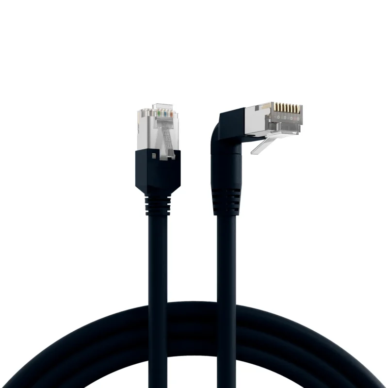 RJ45 Patchkabel Cat.5e S/UTP PVC TM11 1×90° schwarz 20m