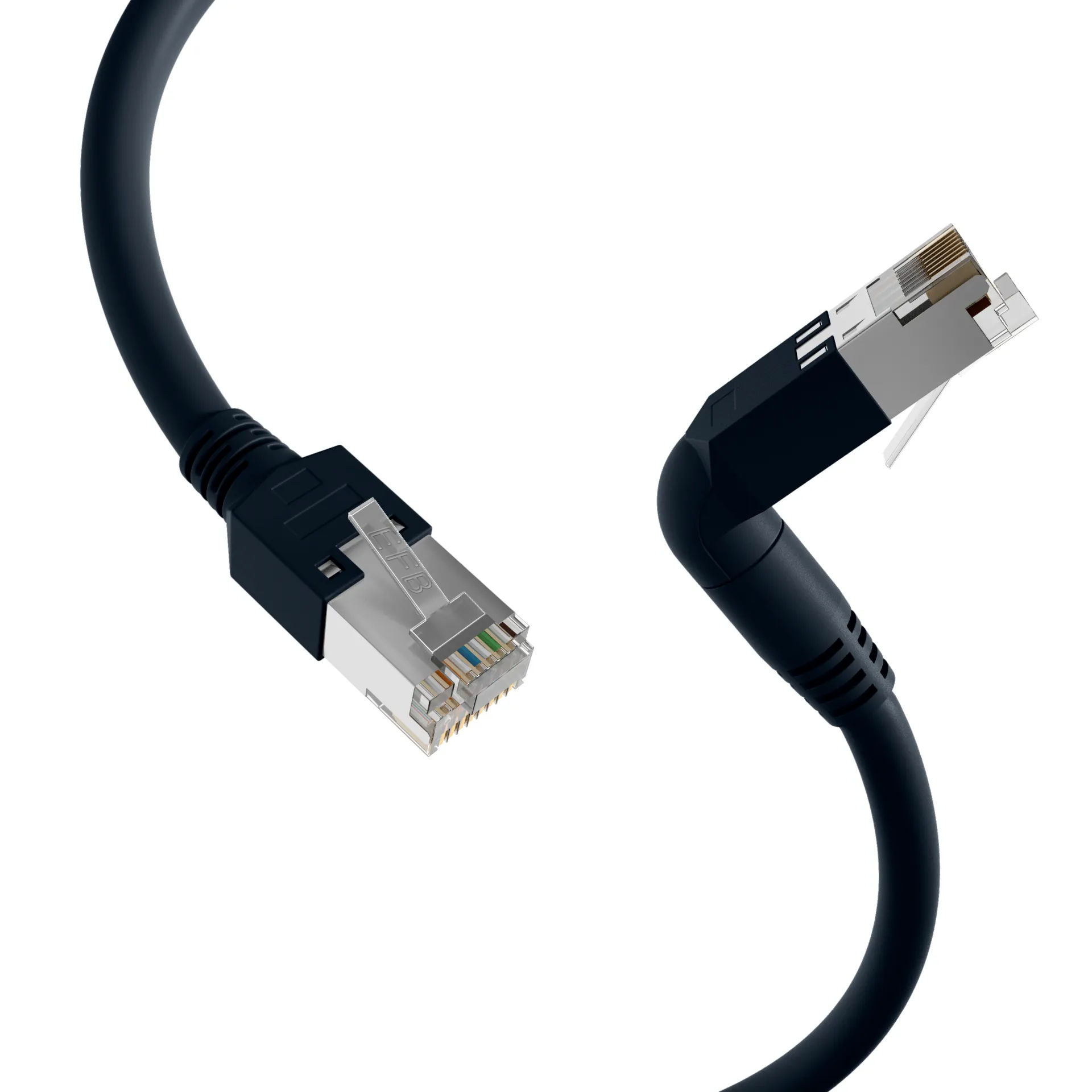 RJ45 Patchkabel Cat.5e S/UTP PVC TM11 1x90° schwarz 20m – Bild 2