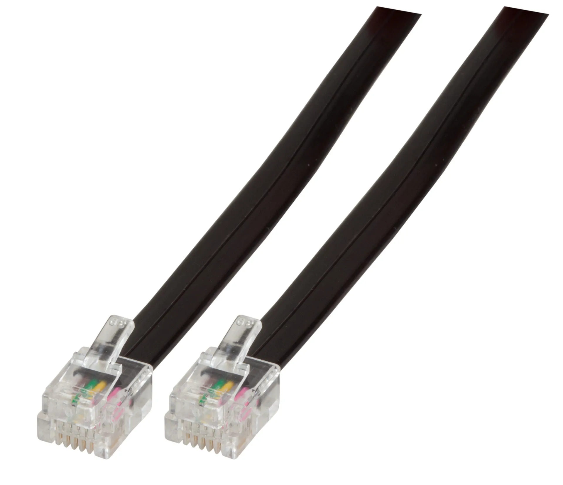 Modularkabel schwarz, 2 x RJ12 (6/6) Stecker, 1:1, 1,0 m – Bild 2