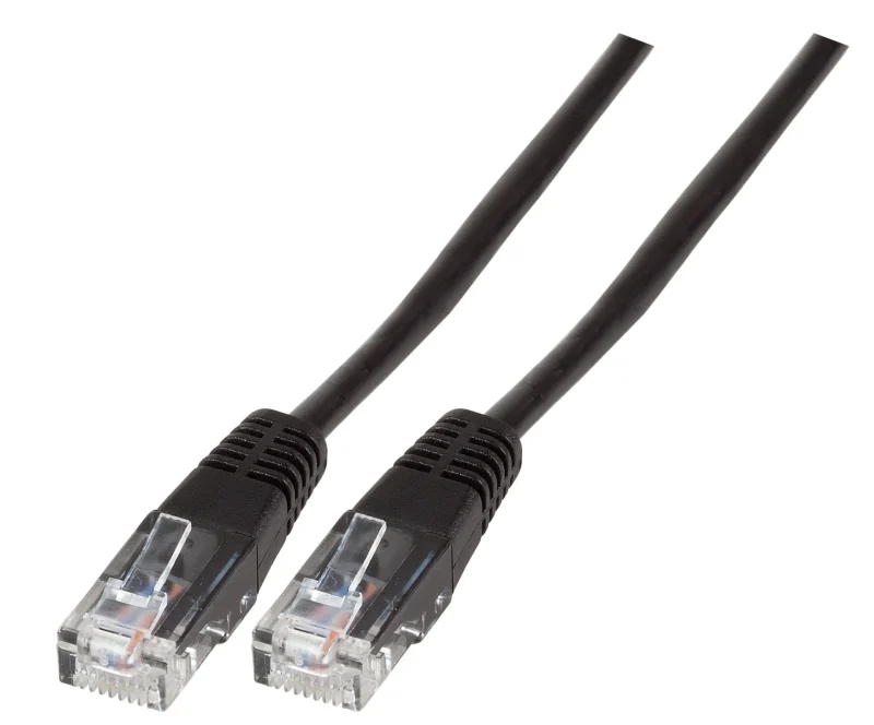 Modularkabel RJ45 (8/4) – RJ45 (8/4), vergossen, schwarz, 3 m