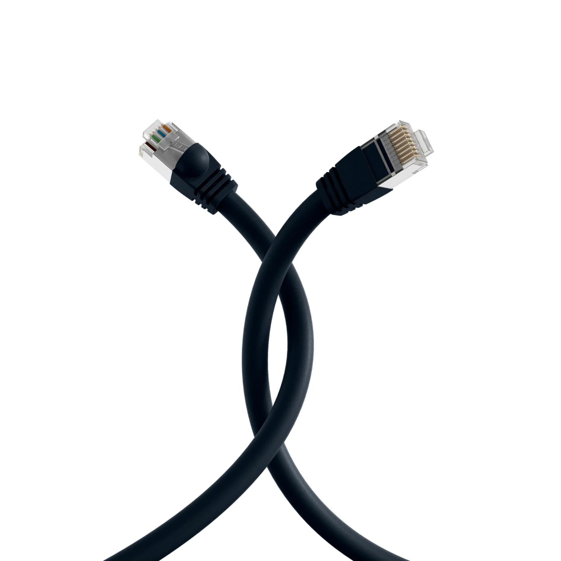 RJ45 Patchkabel S/FTP, Cat.6, PVC, kurze Tülle, UL, 6m, schwarz – Bild 4