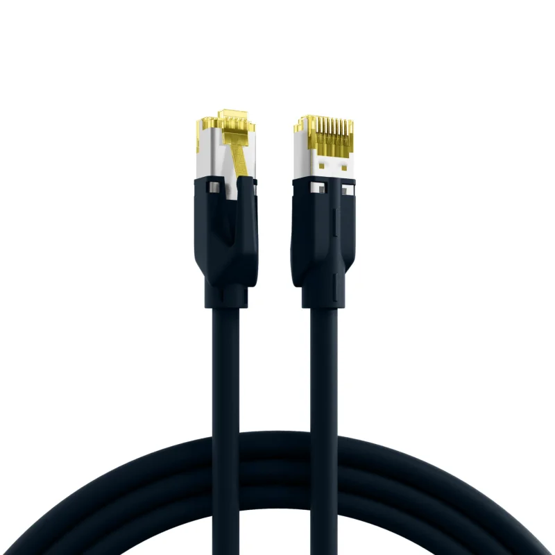 RJ45 Patchkabel Cat.6A S/FTP PUR Cat.7 Rohkabel TM31 schwarz 15m