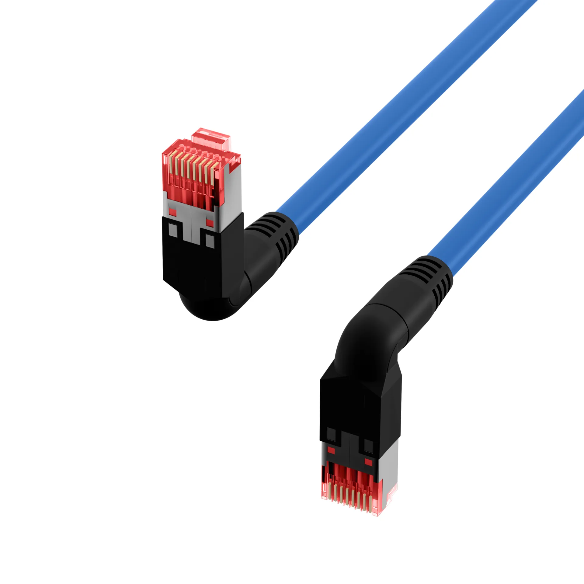 RJ45 Patchkabel Cat.6A S/FTP LSZH Draka UC900 TM21 2x90° blau 2m – Bild 3