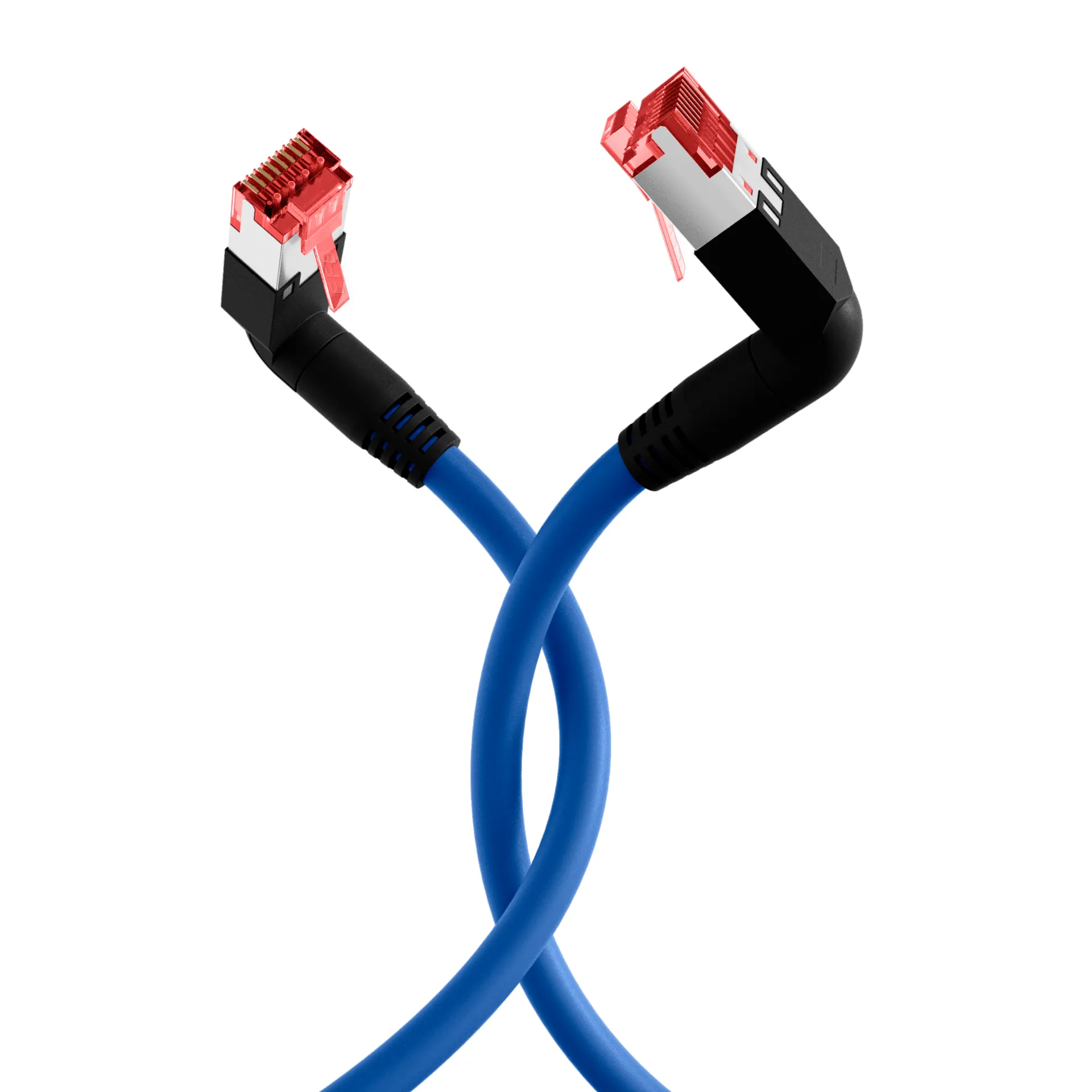 RJ45 Patchkabel Cat.6A S/FTP LSZH Draka UC900 TM21 2x90° blau 2m – Bild 4
