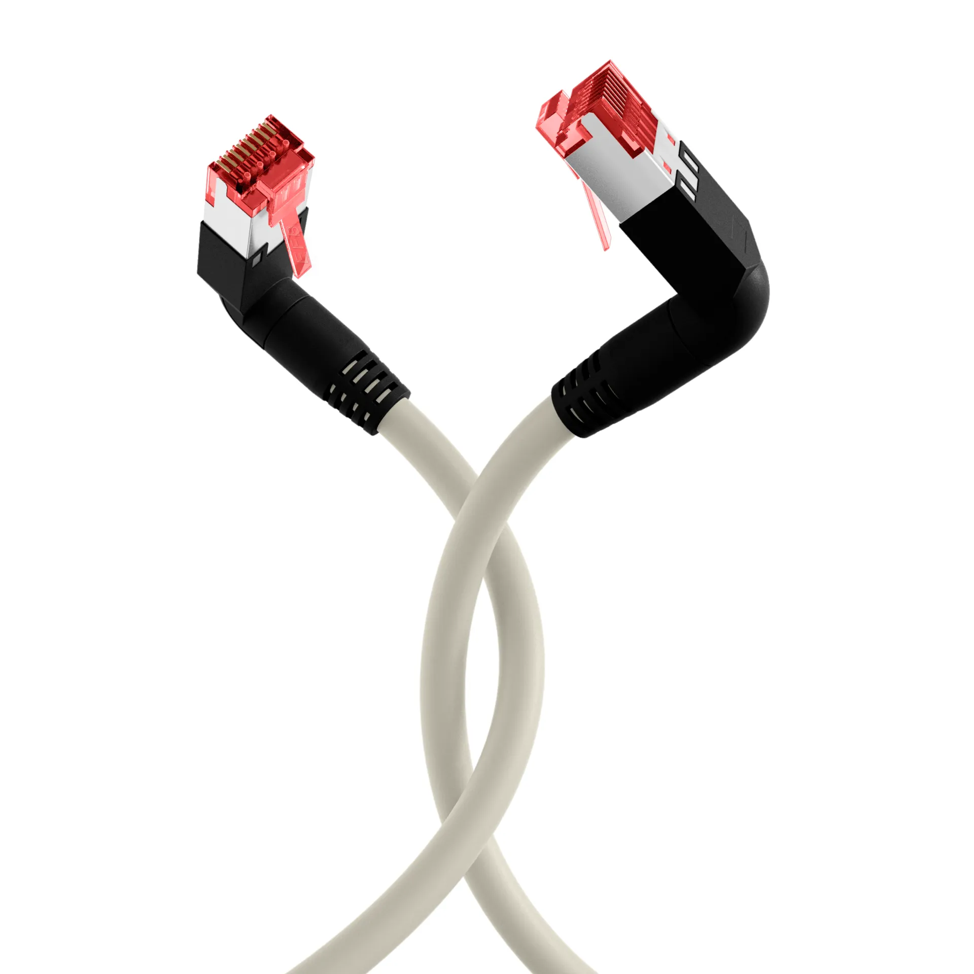RJ45 Patchkabel Cat.6A S/FTP LSZH Draka UC900 TM21 2x90° grau 0,5m – Bild 4