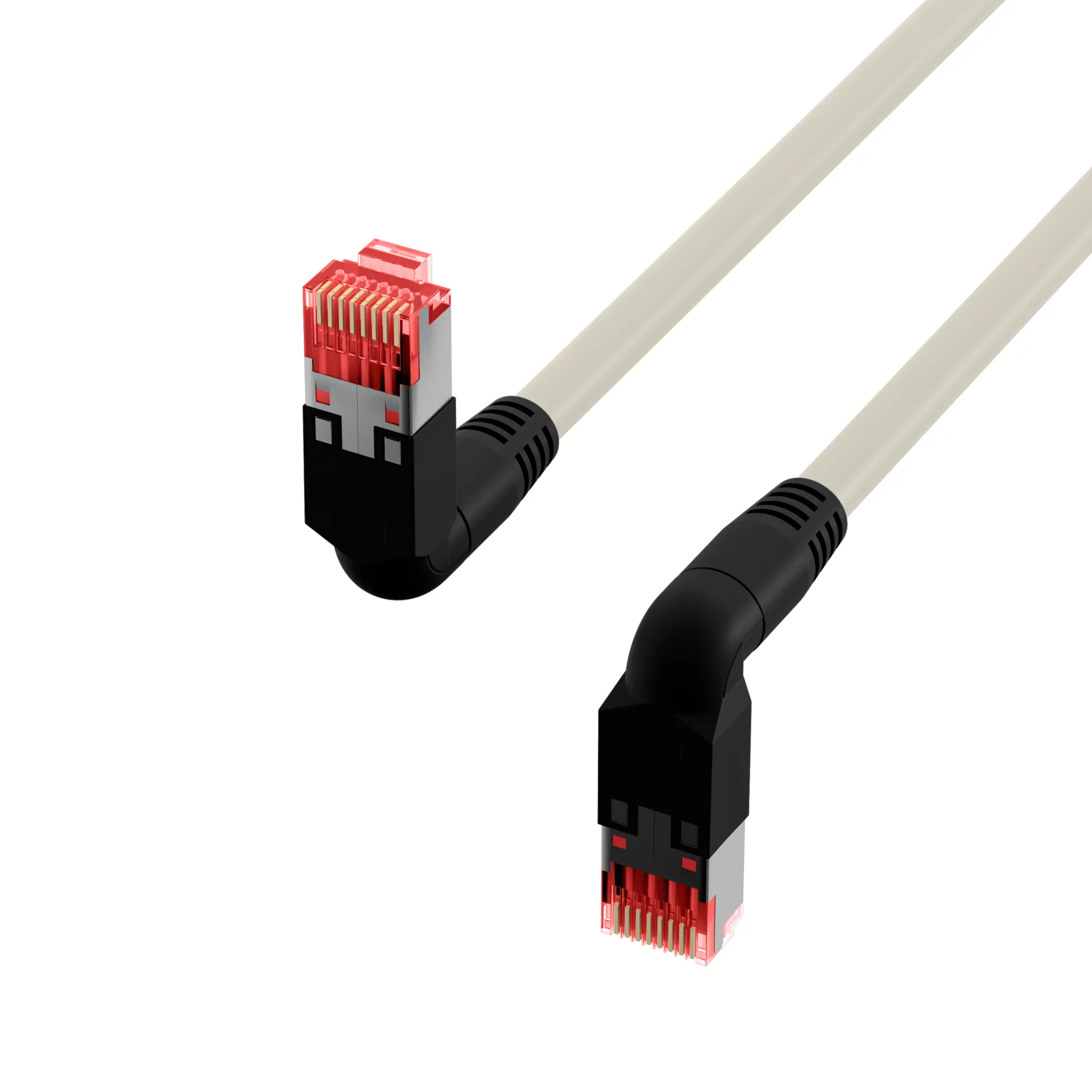 RJ45 Patchkabel Cat.6A S/FTP LSZH Draka UC900 TM21 2x90° grau 15m – Bild 3