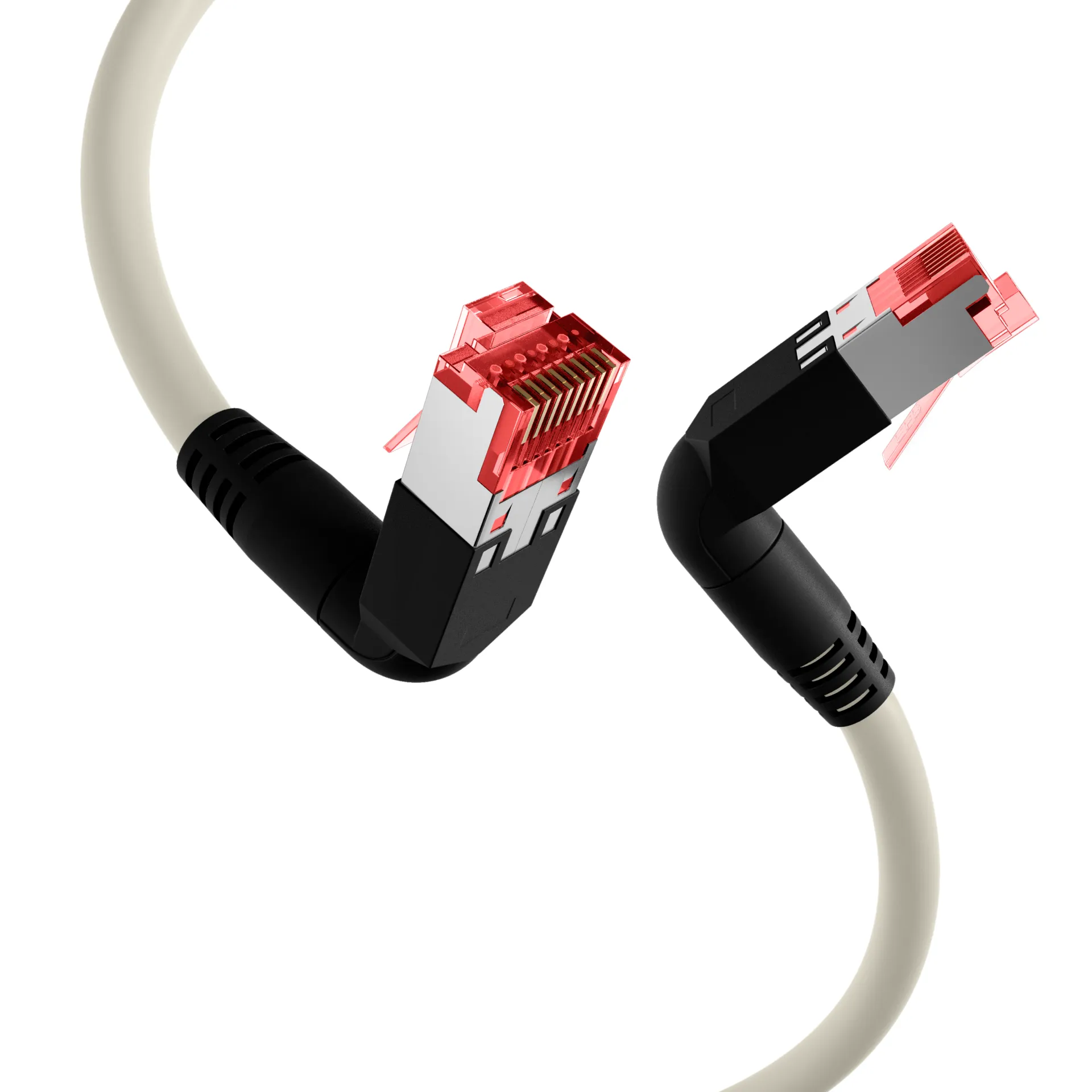 RJ45 Patchkabel Cat.6A S/FTP LSZH Draka UC900 TM21 2x90° grau 2m – Bild 6