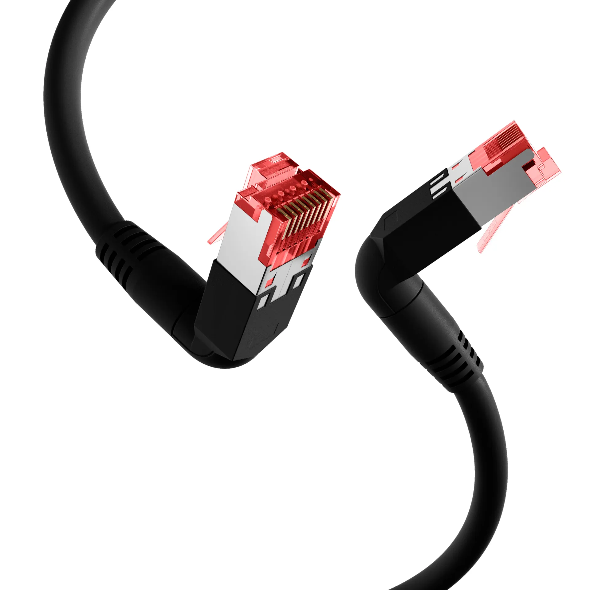 RJ45 Patchkabel Cat.6A S/FTP LSZH Draka UC900 TM21 2x90° schwarz 5m – Bild 2