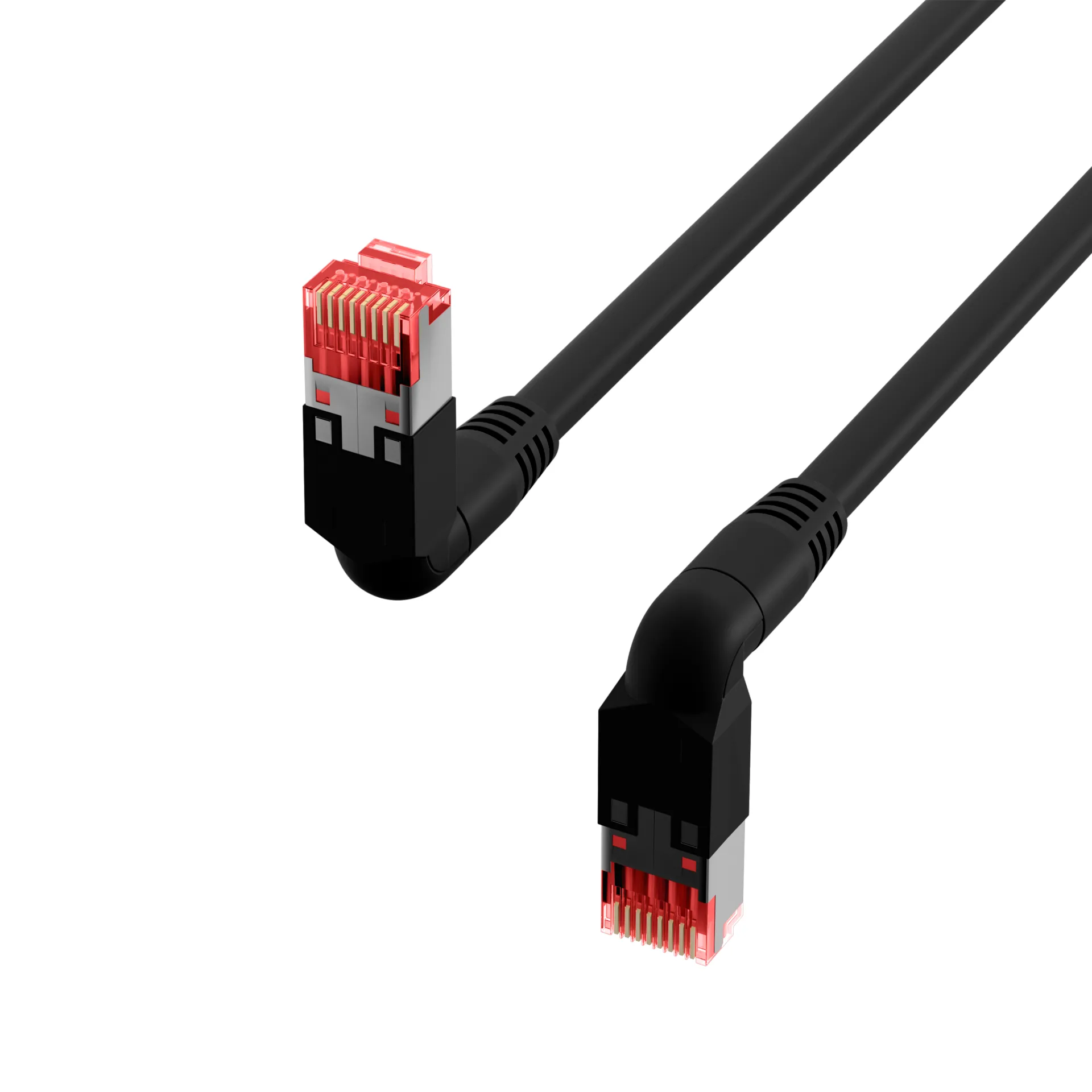 RJ45 Patchkabel Cat.6A S/FTP LSZH Draka UC900 TM21 2x90° schwarz 5m – Bild 3