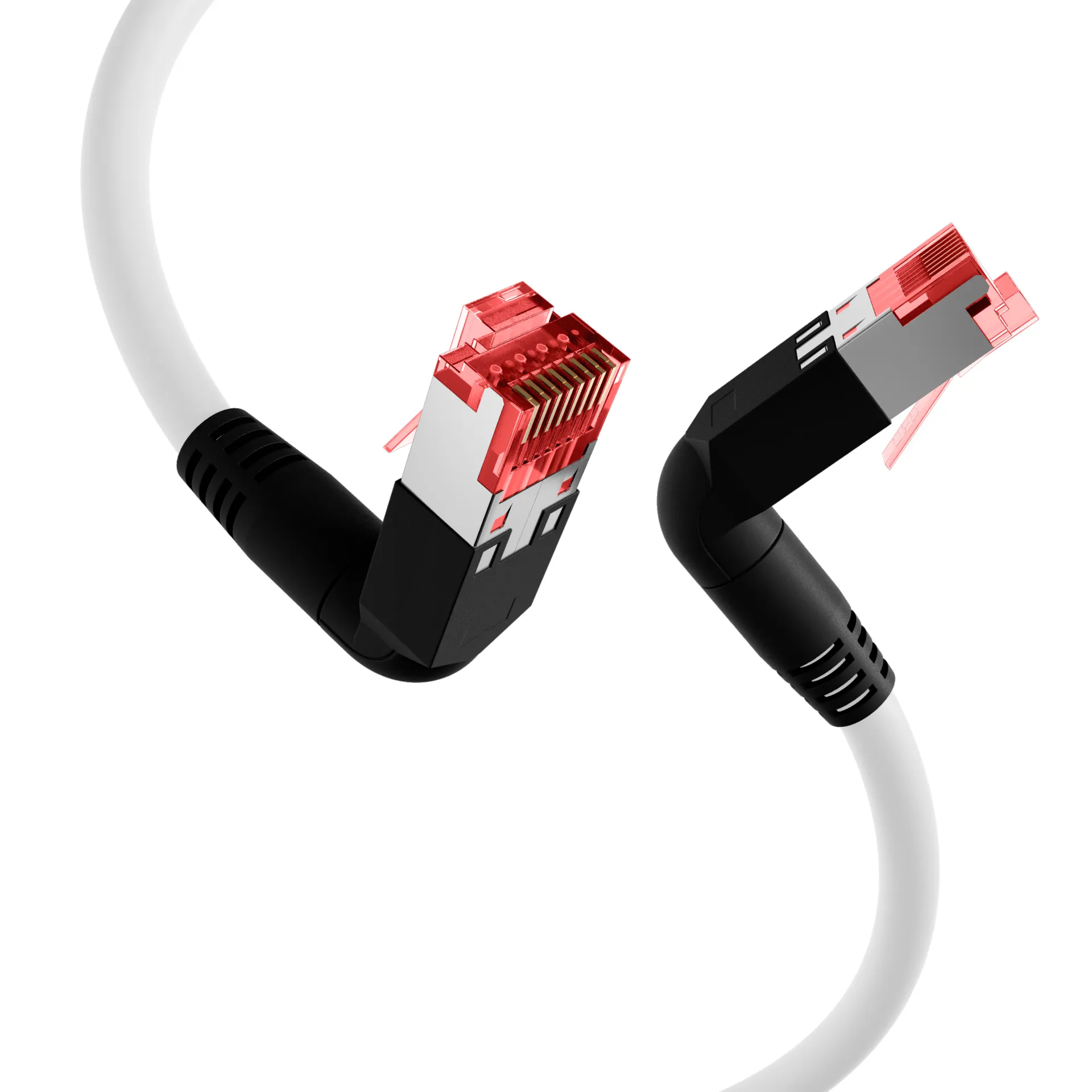 RJ45 Patchkabel Cat.6A S/FTP LSZH Draka UC900 TM21 2x90° weiß 3m – Bild 2