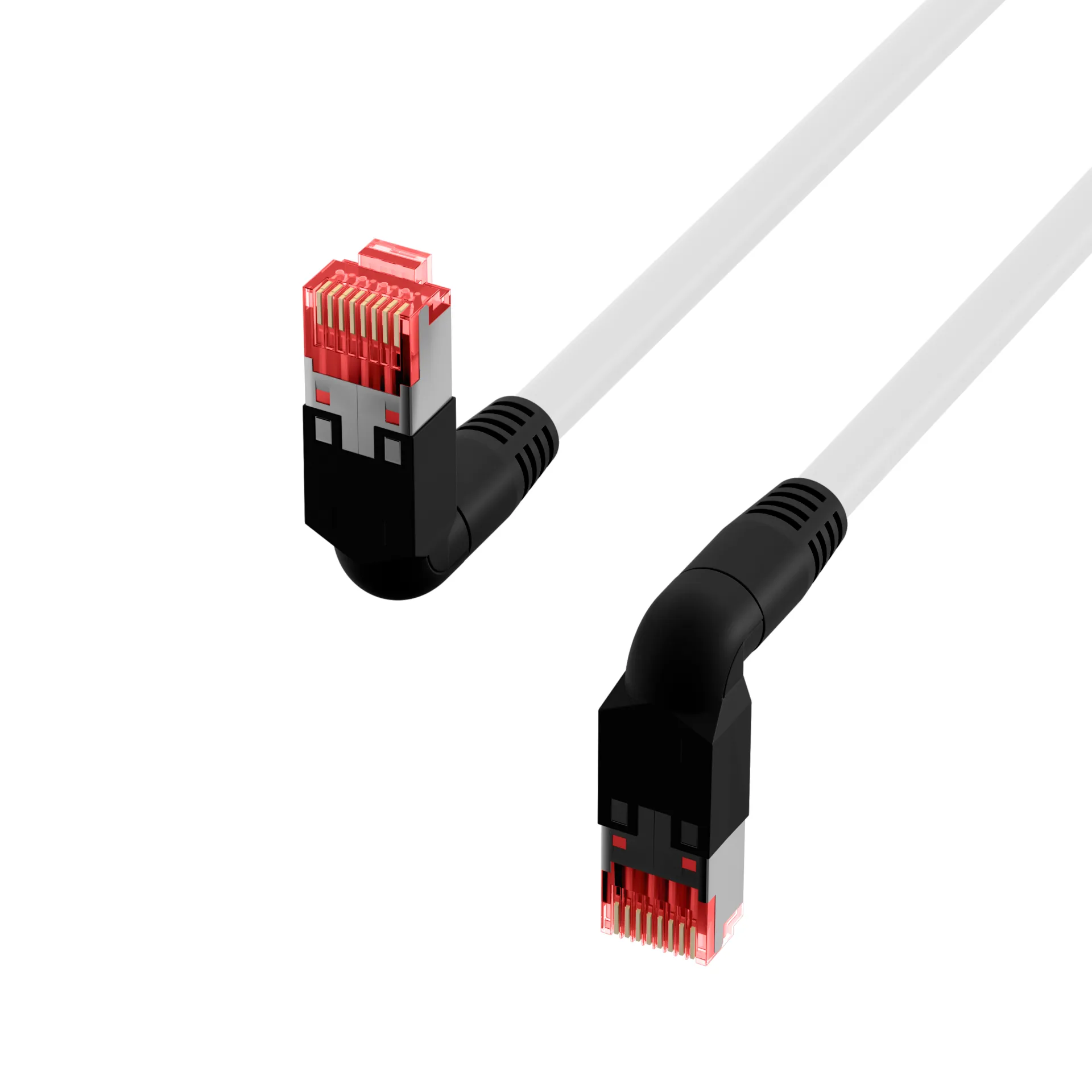 RJ45 Patchkabel Cat.6A S/FTP LSZH Draka UC900 TM21 2x90° weiß 3m – Bild 3