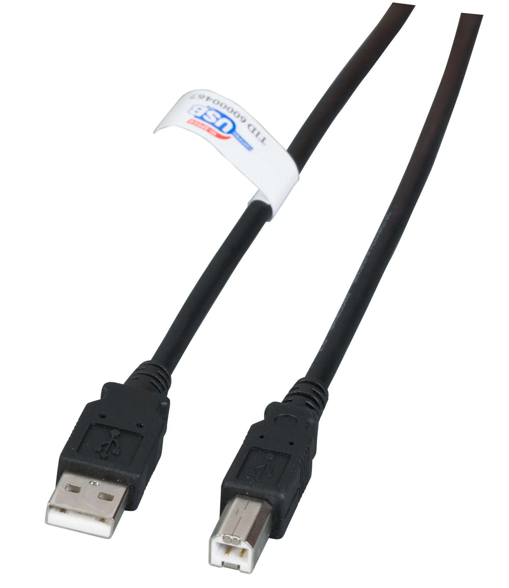 USB2.0 Anschlusskabel A-B, St.-St., 1,0m, schwarz, LSZH – Bild 2