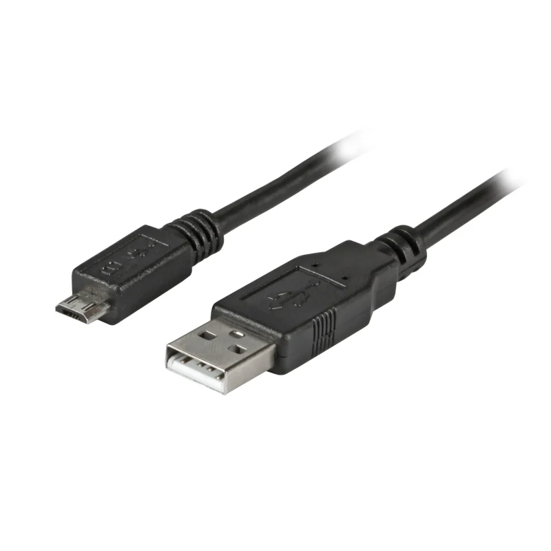 USB2.0 Anschlusskabel A-Micro-B 5pol., St.-St., 0,5m, schwarz, Premium