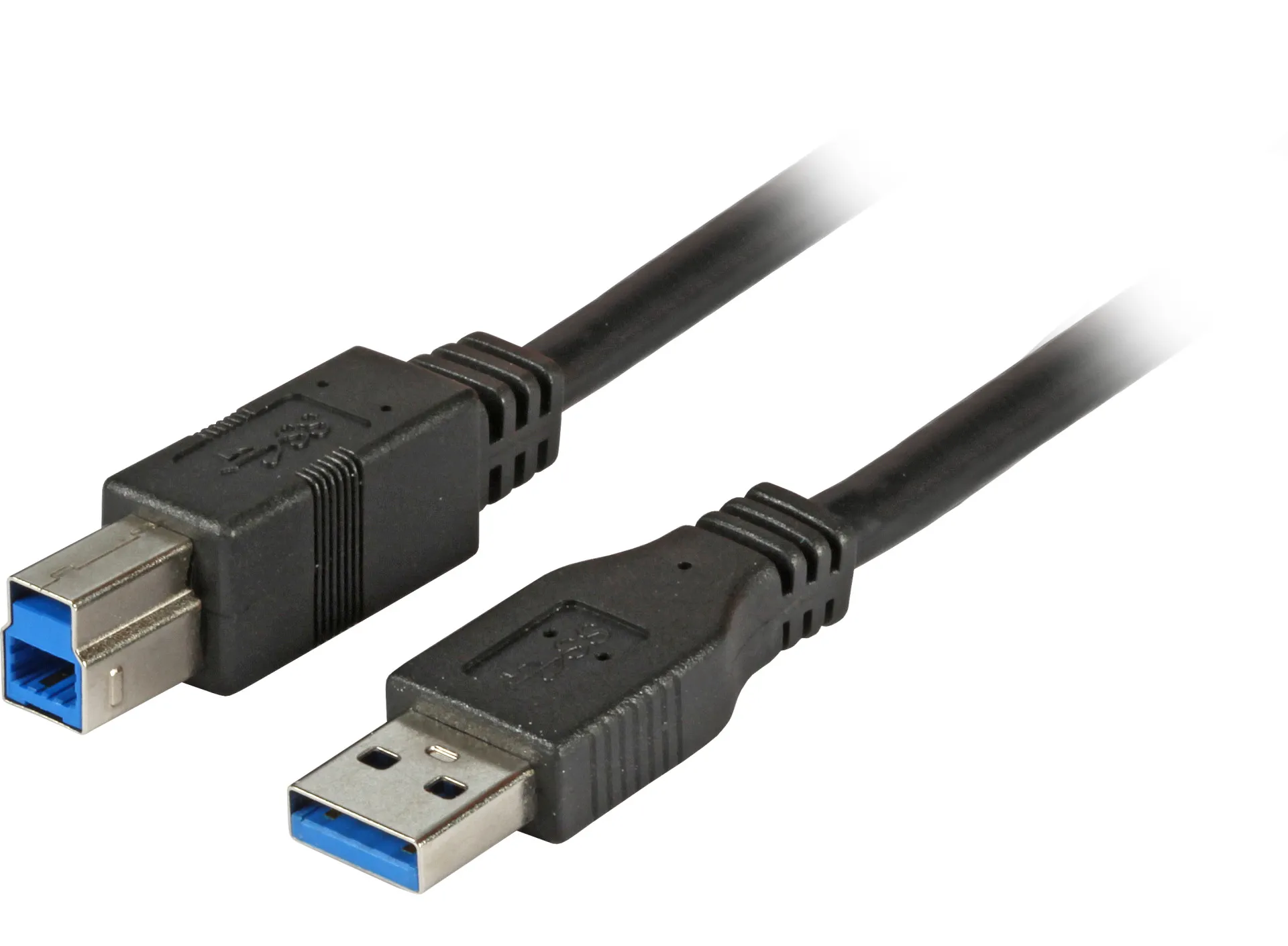 USB3.0 Anschlusskabel A-B, St.-St., 1,0m, schwarz, Premium – Bild 2