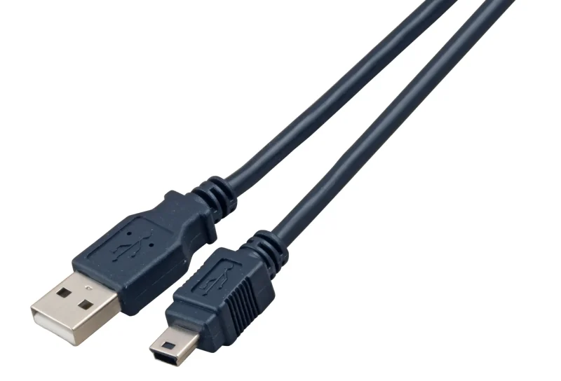 USB2.0 Anschlusskabel A-Mini B (5polig), St.-St., 1,0m, schwarz, Class