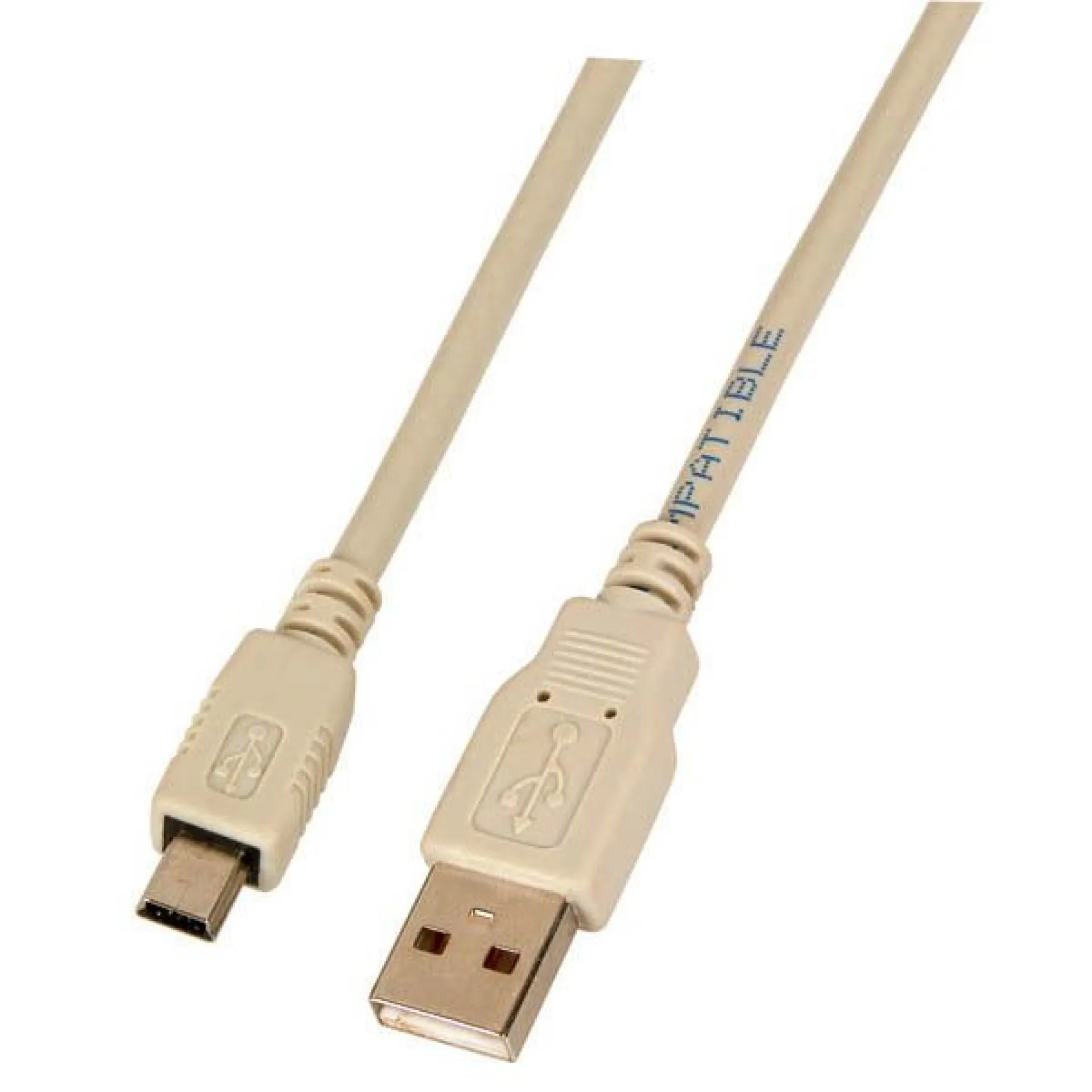 USB2.0 Anschlusskabel A-Mini B (5polig), St.-St., 5,0m, schwarz, Class – Bild 2