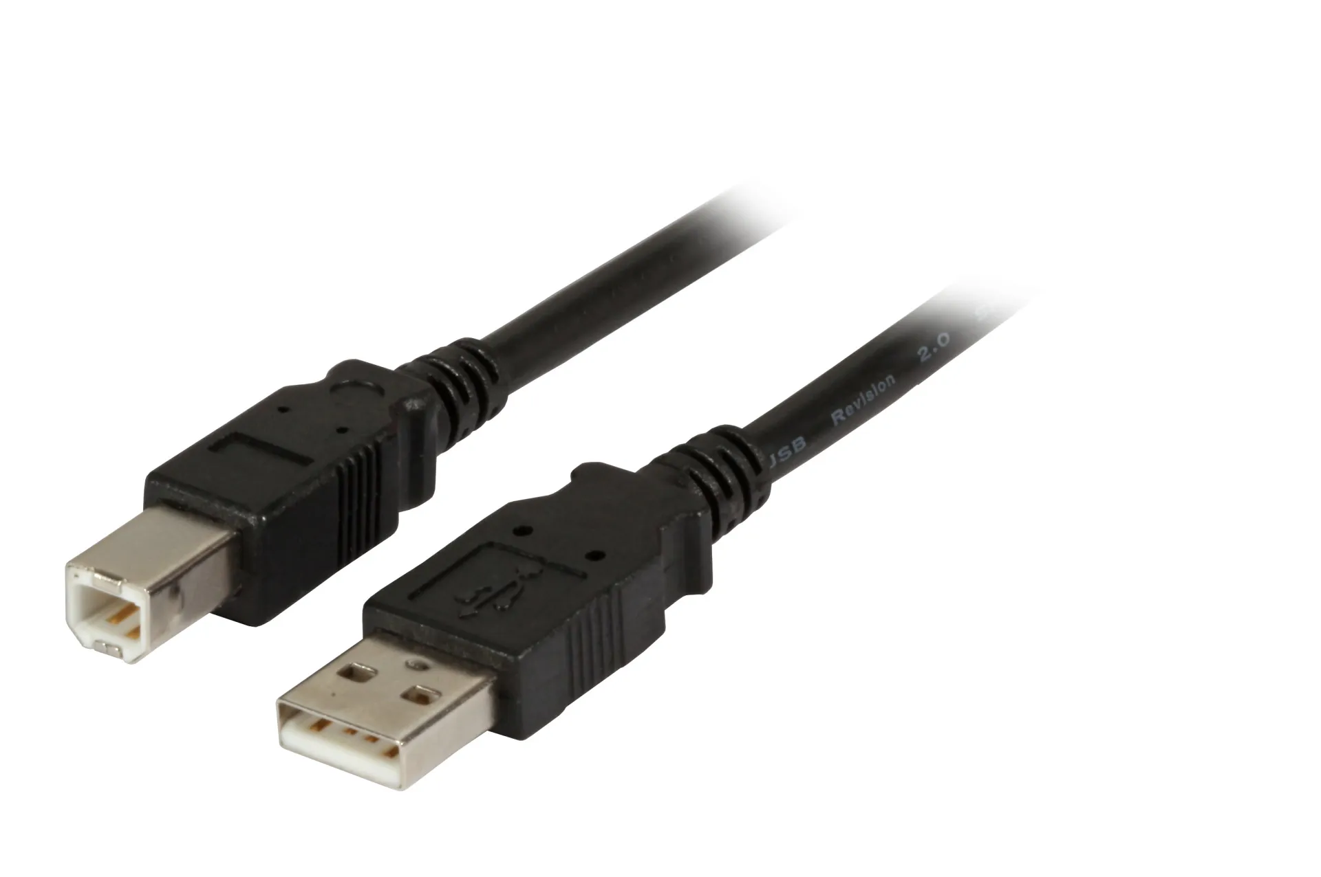 USB2.0 Anschlusskabel A-B, St.-St., 3,0m, schwarz, Premium – Bild 2