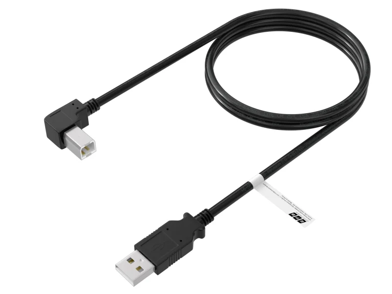 USB2.0 Kabel A – B-gewinkelt St-St 1,0m schwarz, Premium
