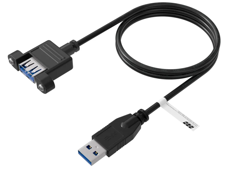 USB3.0 Verlängerungskabel A-A,St.-Einbaubuchse 0,5m schwarz