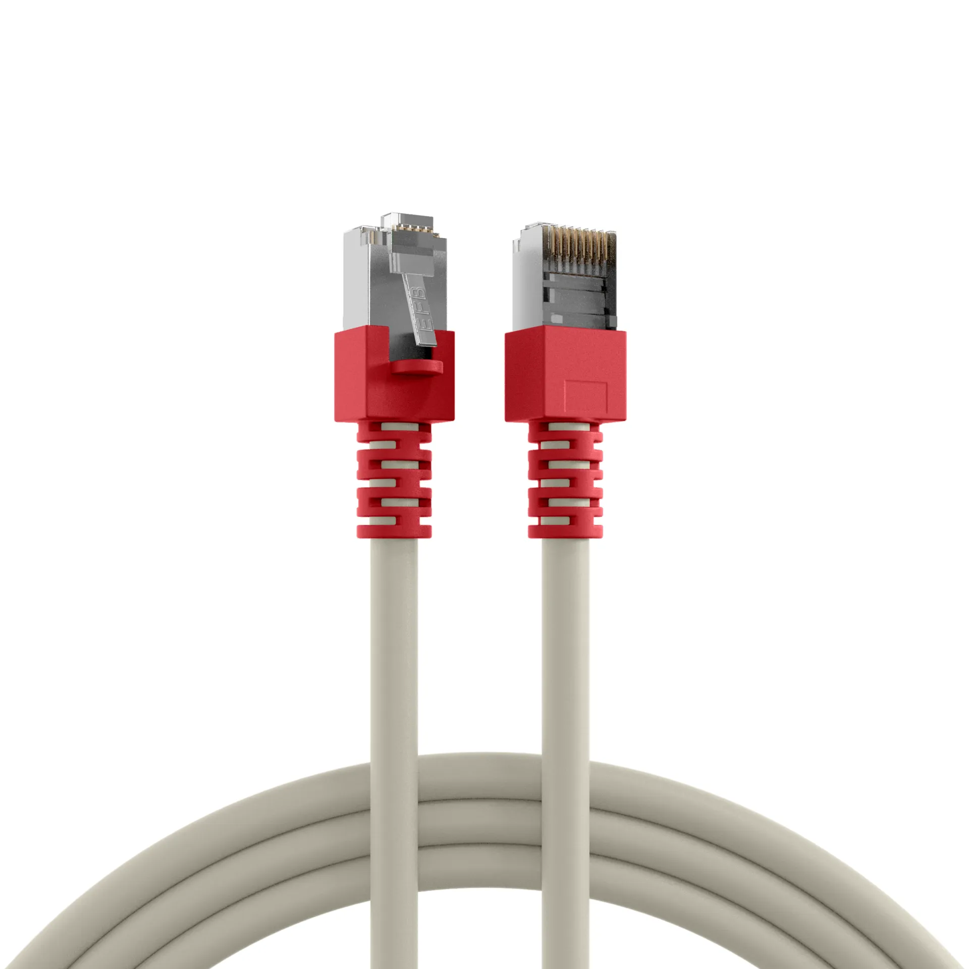 RJ45 Patchkabel Cat.5e SF/UTP PVC Tülle rot CCA crossed grau 1m – Bild 9