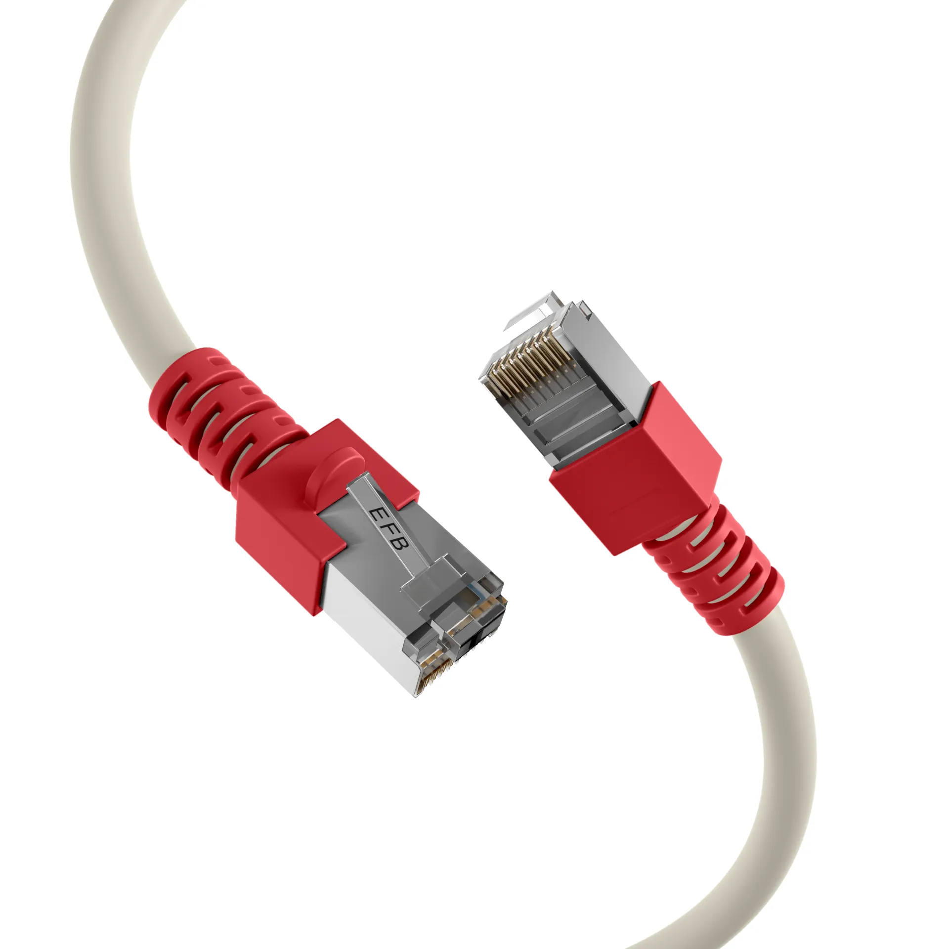 RJ45 Patchkabel Cat.5e SF/UTP PVC Tülle rot CCA crossed grau 1m – Bild 10
