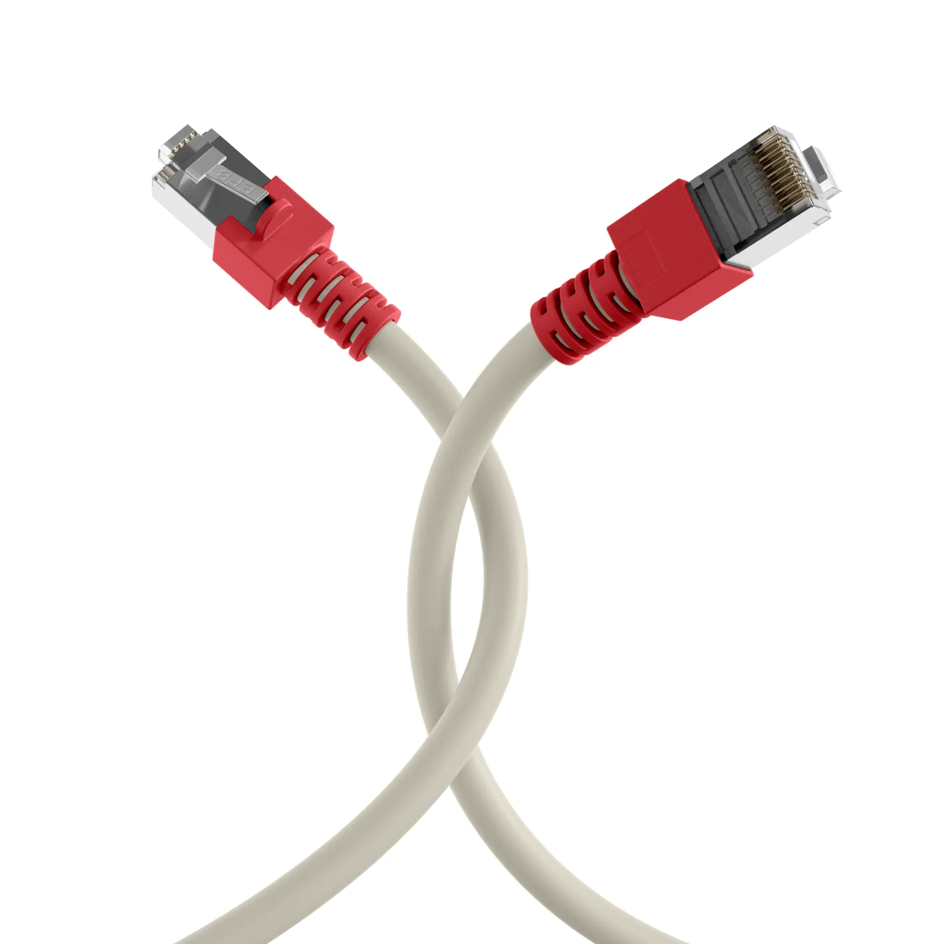 RJ45 Patchkabel Cat.5e SF/UTP PVC Tülle rot CCA crossed grau 1m – Bild 12