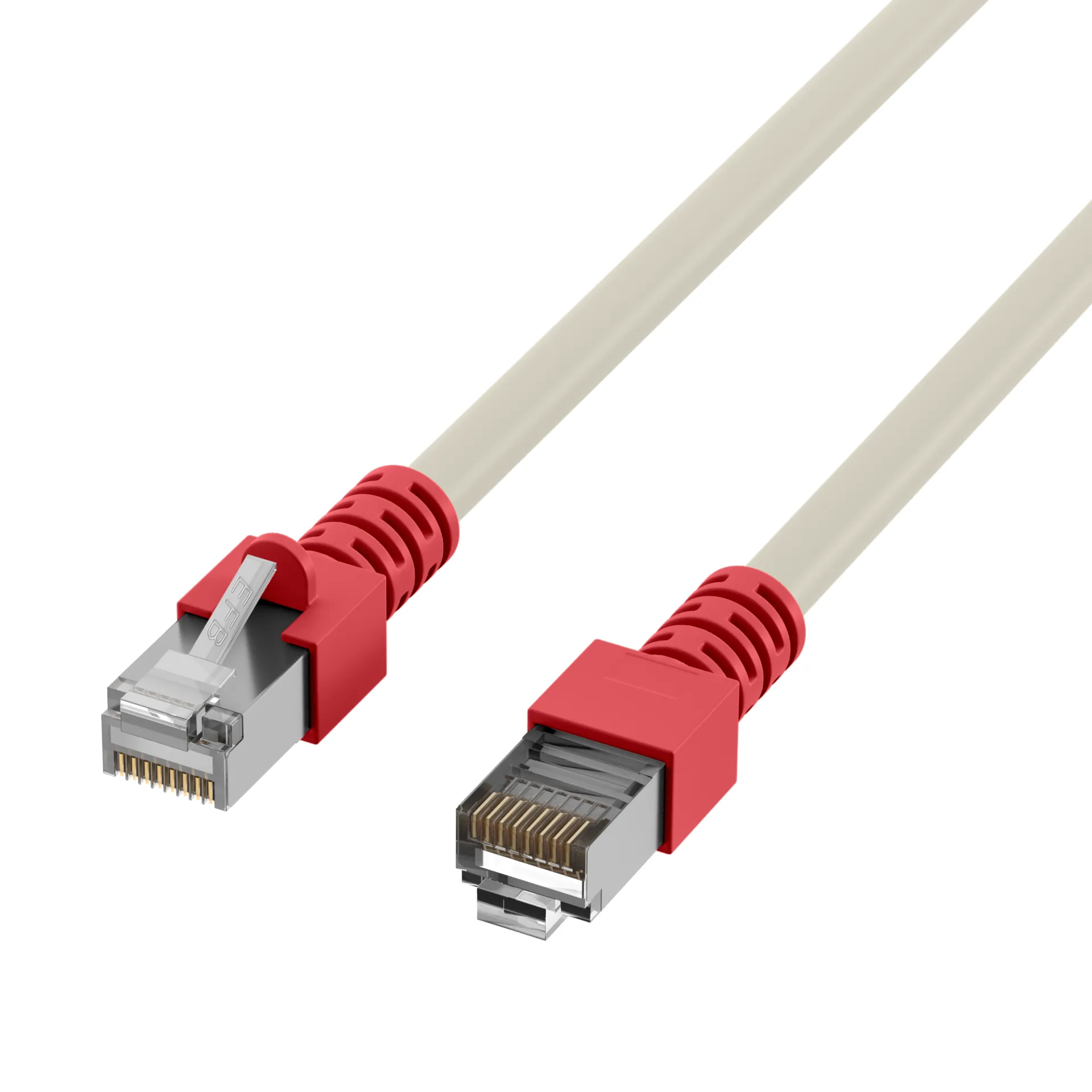 RJ45 Patchkabel Cat.5e SF/UTP PVC Tülle rot CCA crossed grau 1m – Bild 3