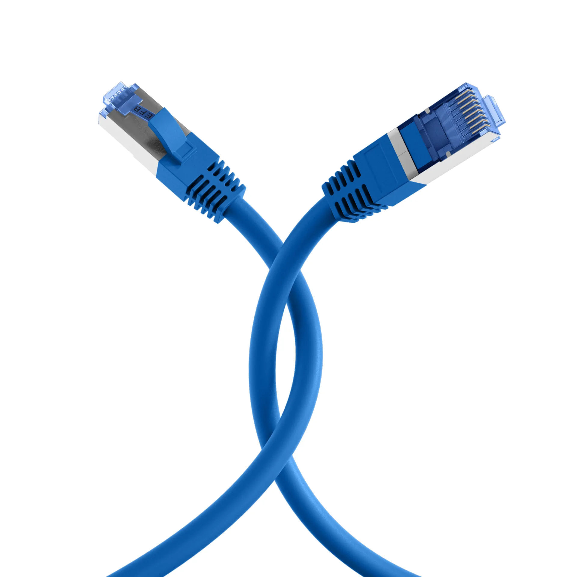 RJ45 Patchkabel Cat.6A S/FTP TPE Cat.7 Rohkabel superflex blau 5m – Bild 4
