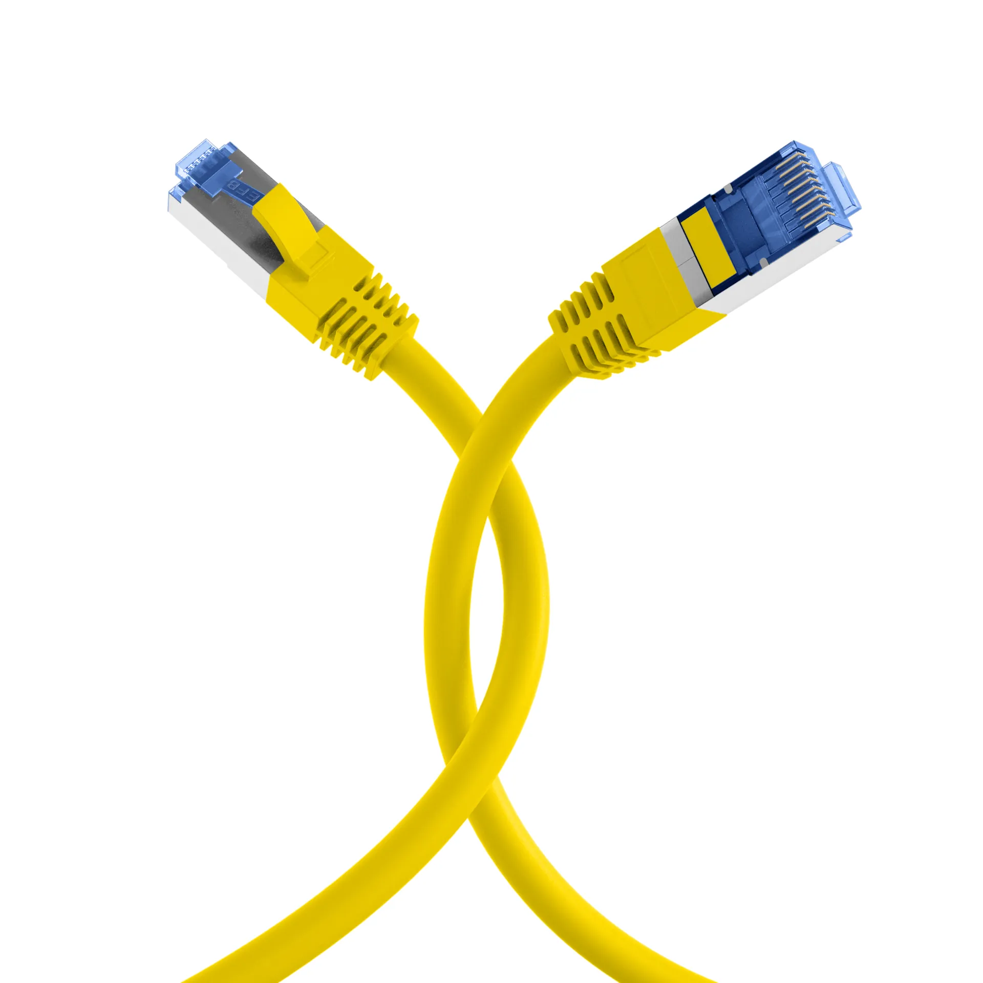 RJ45 Patchkabel Cat.6A S/FTP TPE Cat.7 Rohkabel superflex gelb 5m – Bild 4