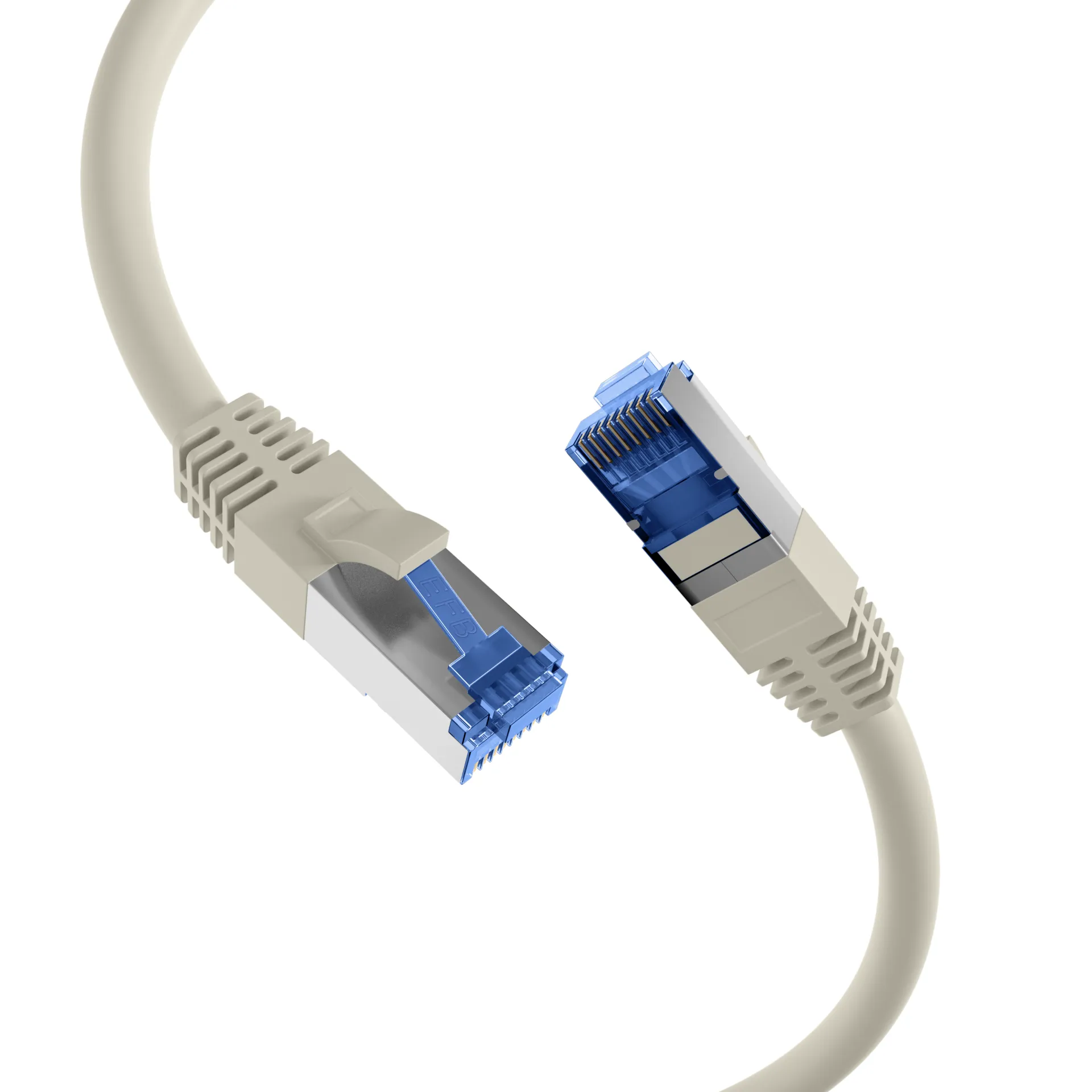 RJ45 Patchkabel Cat.6A S/FTP TPE Cat.7 Rohkabel superflex grau 7,5m – Bild 2