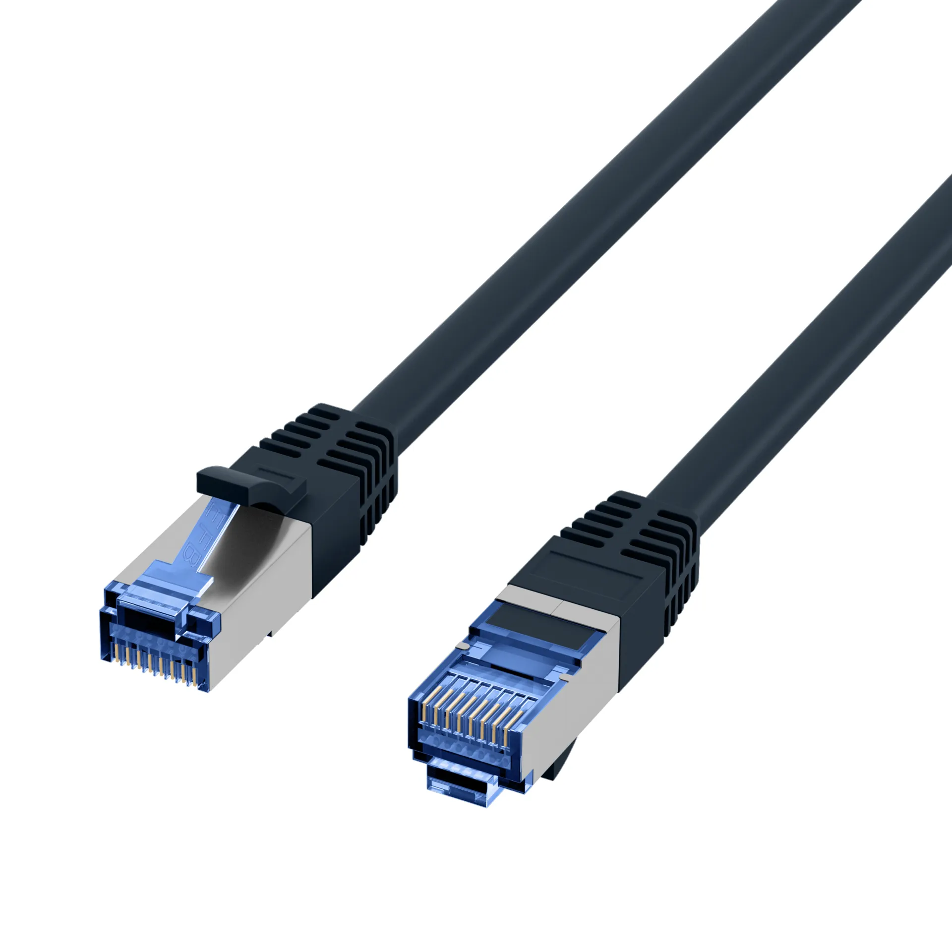 RJ45 Patchkabel Cat.6A S/FTP TPE Cat.7 Rohkabel superflex schwarz 5m – Bild 3