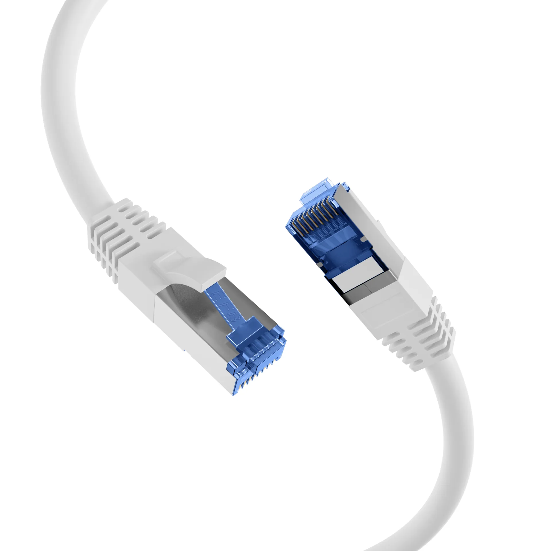 RJ45 Patchkabel Cat.6A S/FTP TPE Cat.7 Rohkabel superflex weiß 0,15m – Bild 2