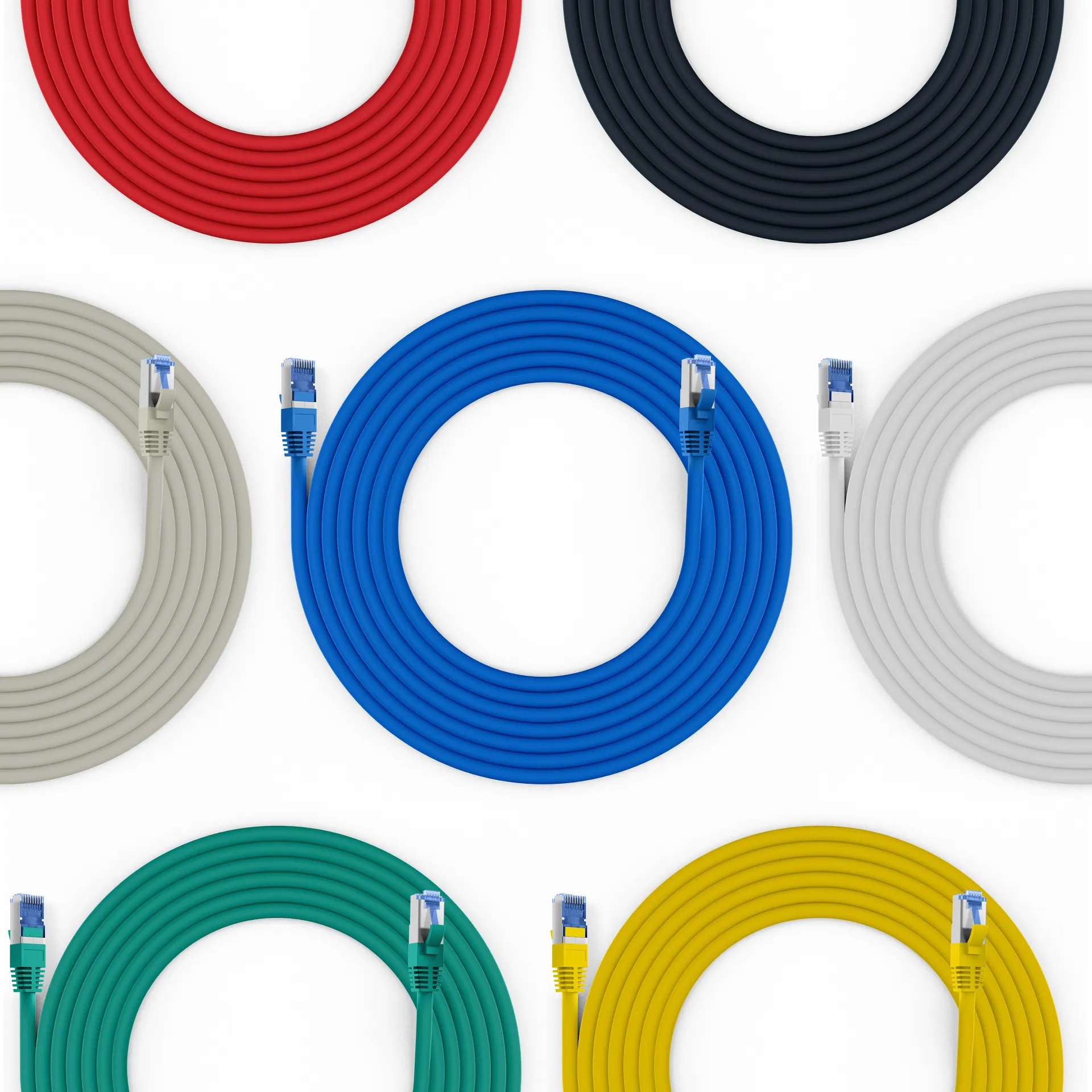 RJ45 Patchkabel Cat.6A S/FTP TPE Cat.7 Rohkabel superflex weiß 30m – Bild 5