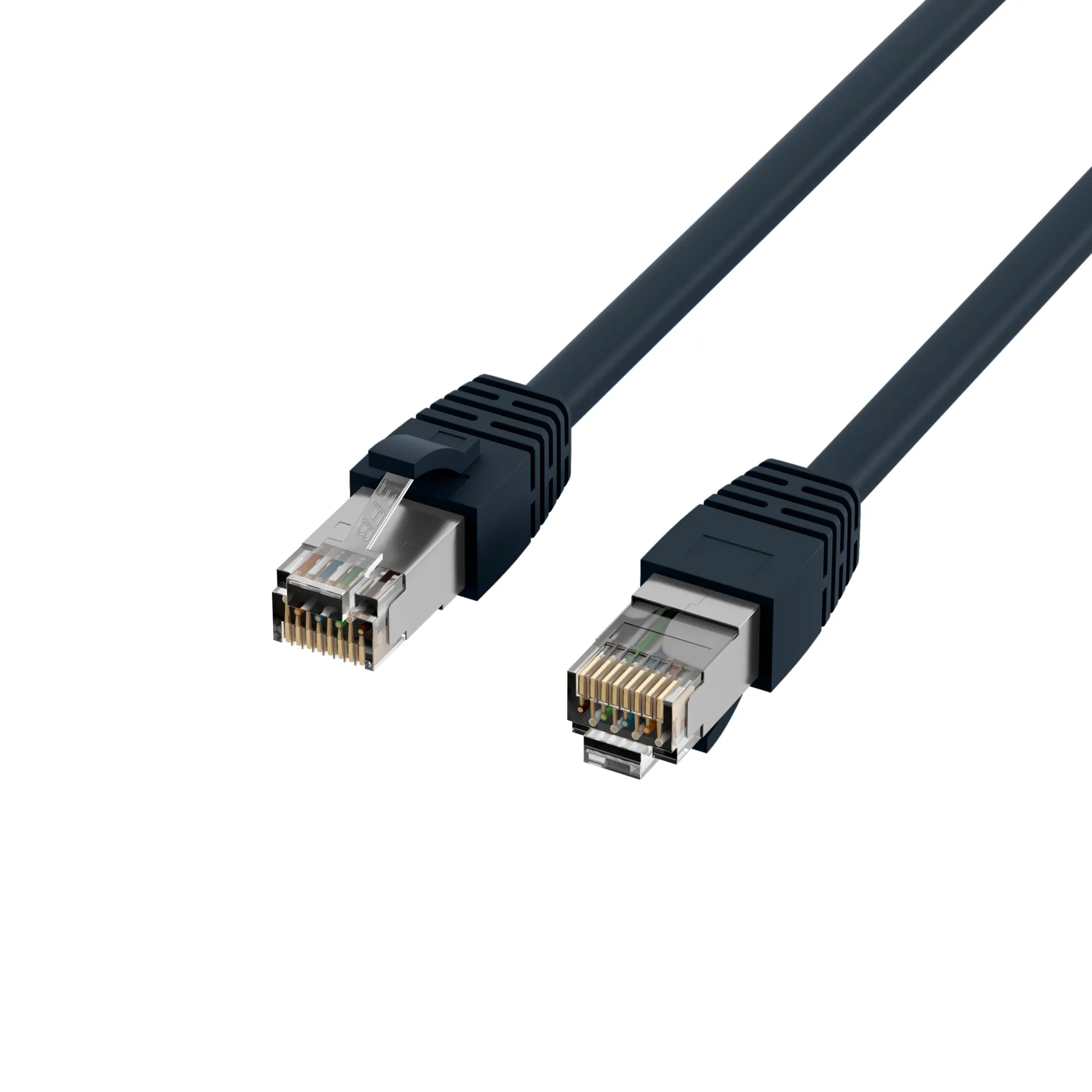 RJ45 Patchkabel Cat.8.1 S/FTP LSZH BC schwarz 2m – Bild 3