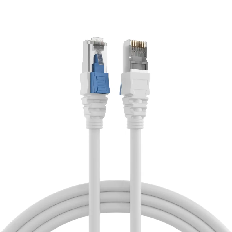 RJ45 Patchkabel Cat.6A S/FTP LSZH BC AWG26 abschließbar weiß 1m
