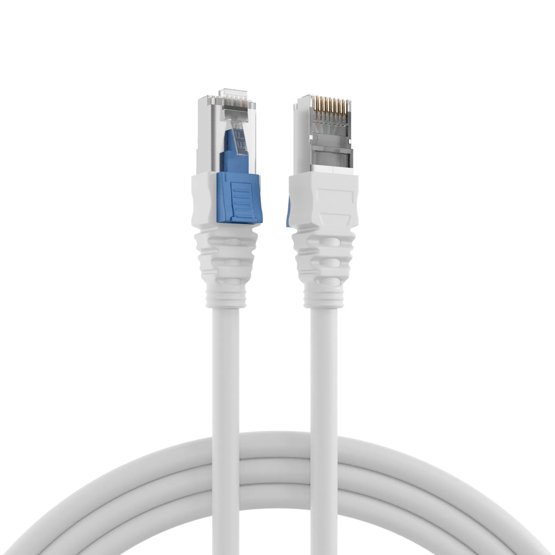 RJ45 Patchkabel Cat.6A S/FTP LSZH BC AWG26 abschließbar weiß 3m
