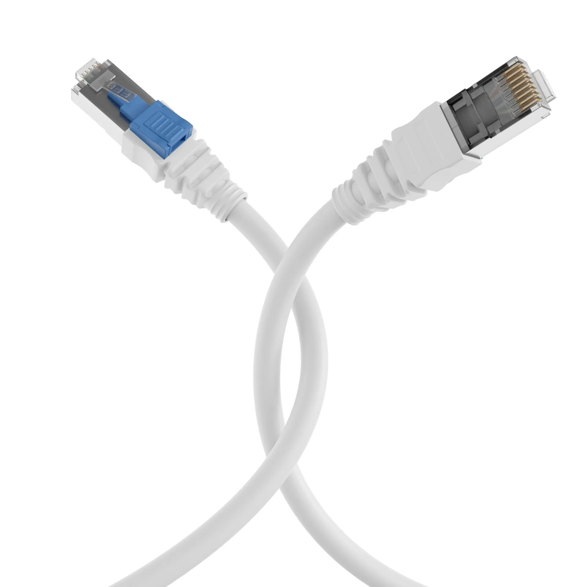 RJ45 Patchkabel Cat.6A S/FTP LSZH BC AWG26 abschließbar weiß 3m – Bild 4