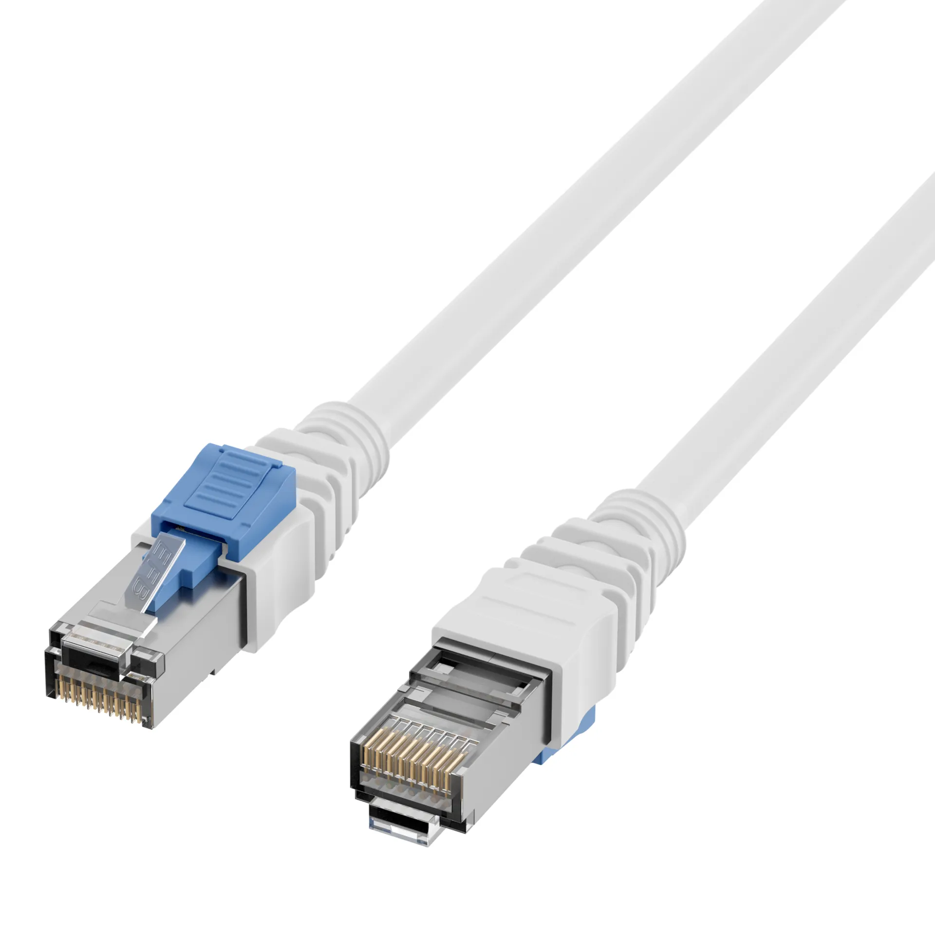 RJ45 Patchkabel Cat.6A S/FTP LSZH BC AWG26 abschließbar weiß 5m – Bild 3