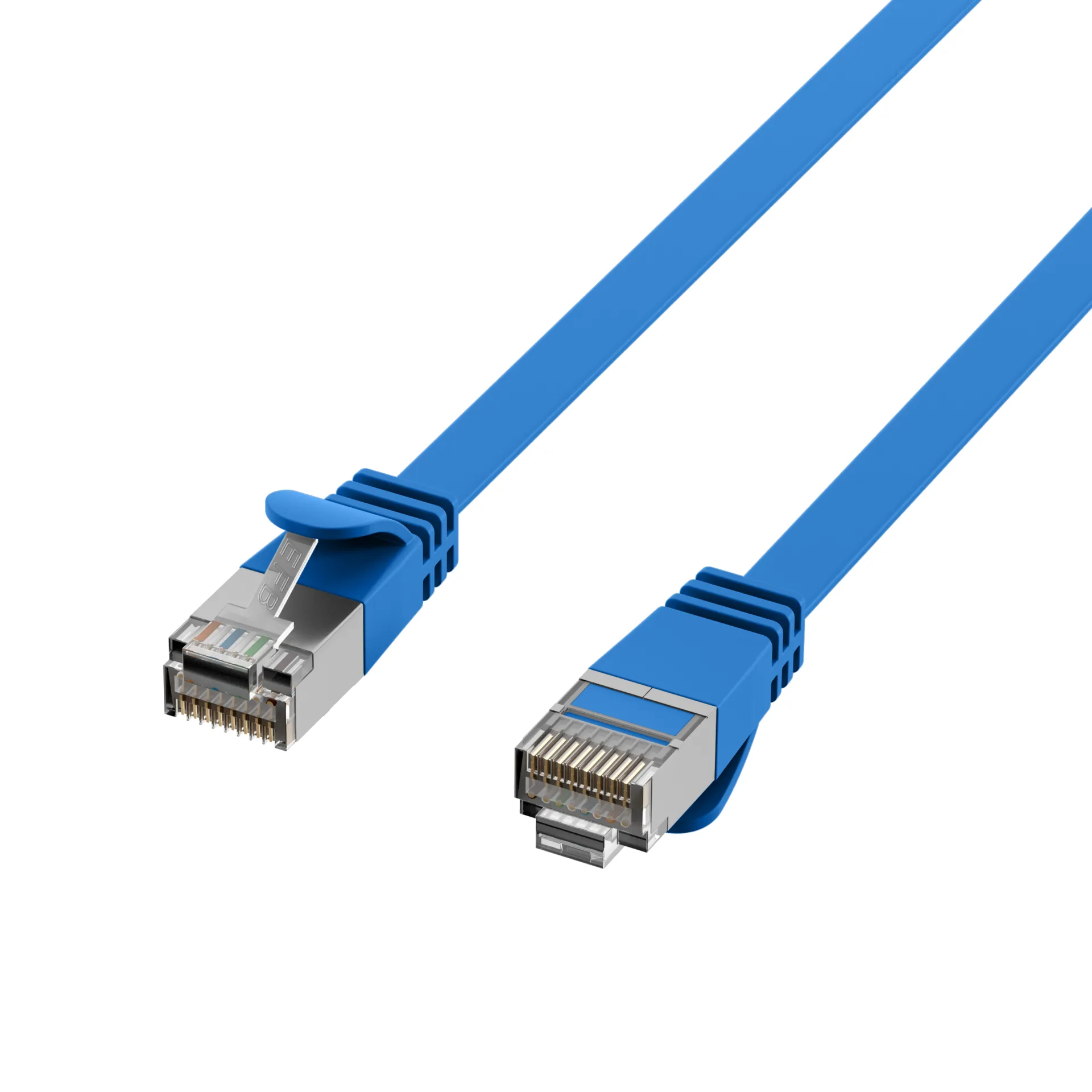 RJ45 Flachpatchkabel Cat.6A U/FTP PVC blau 1,5m – Bild 3