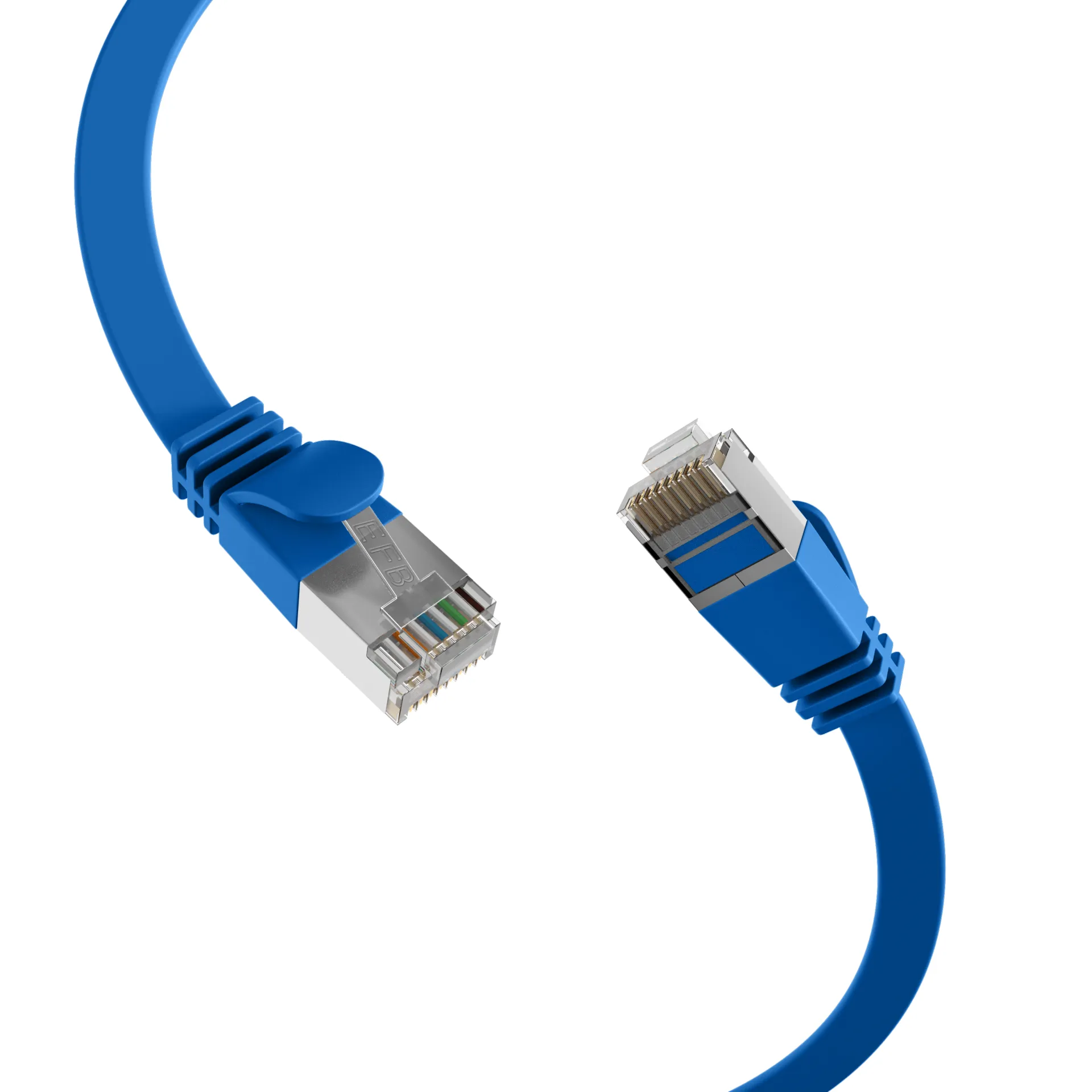 RJ45 Flachpatchkabel Cat.6A U/FTP PVC blau 3m – Bild 2