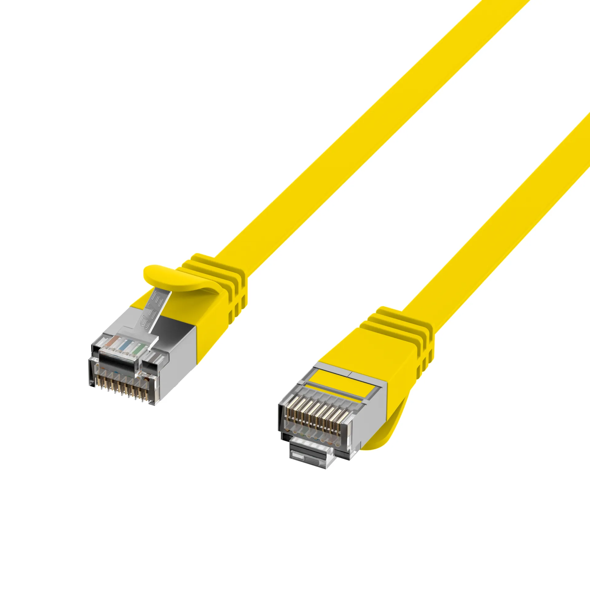 RJ45 Flachpatchkabel Cat.6A U/FTP PVC gelb 0,15m – Bild 3
