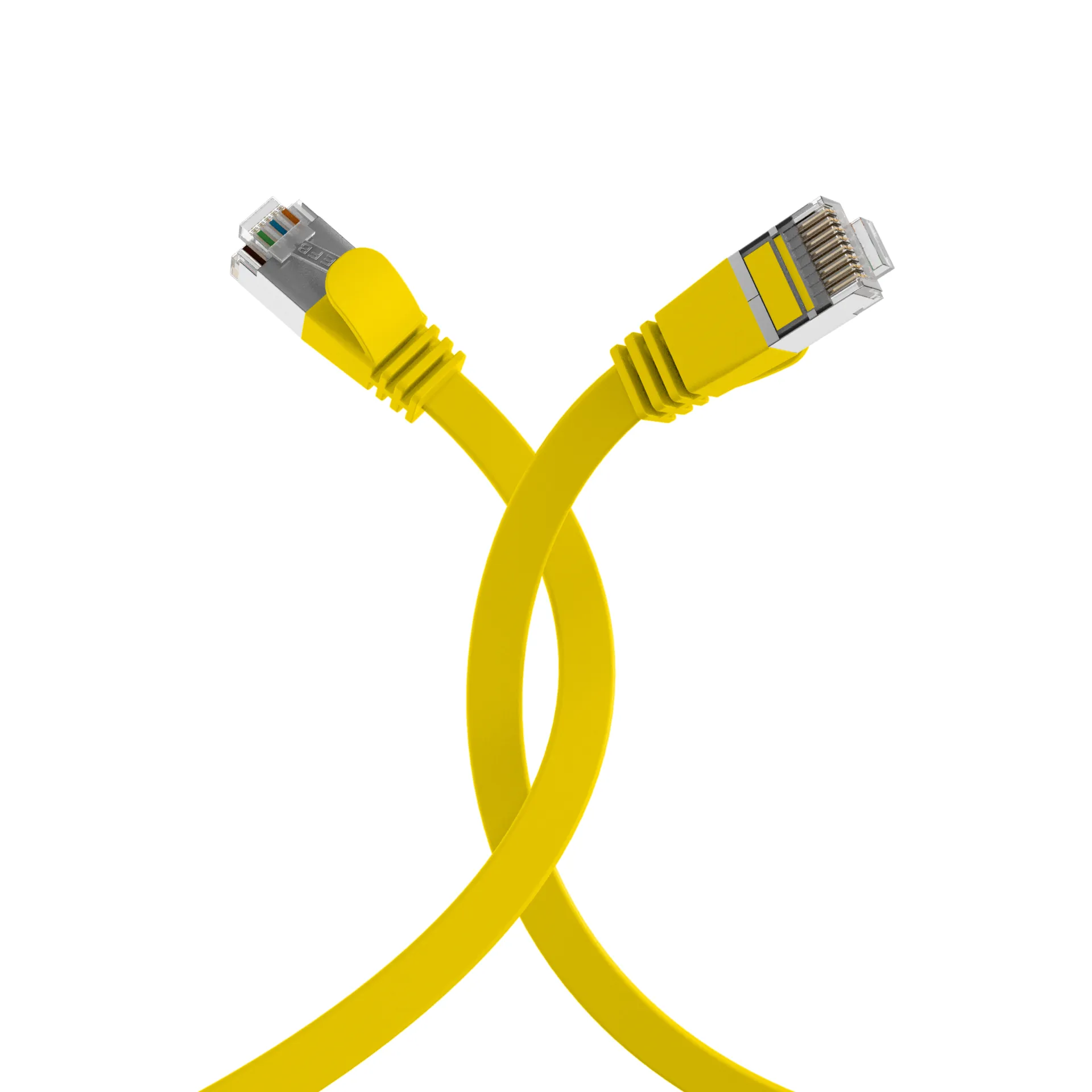 RJ45 Flachpatchkabel Cat.6A U/FTP PVC gelb 0,15m – Bild 4